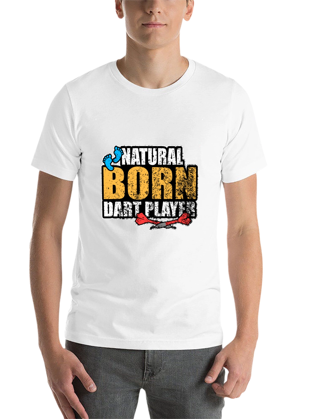 Black Natural Born Dart Player Graphic Tee view 14
