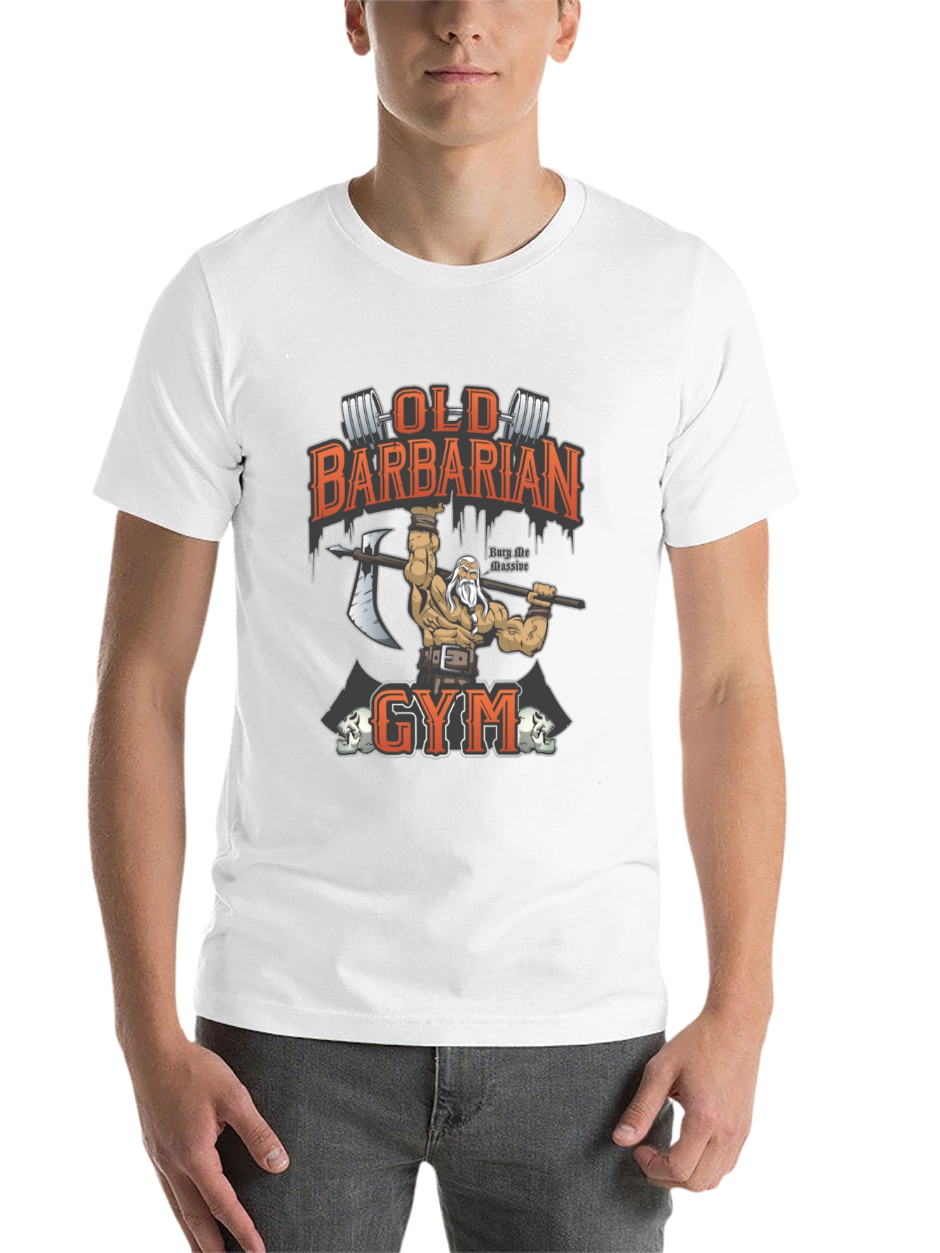 Black Old Barbarian Gym Black T-Shirt view 14