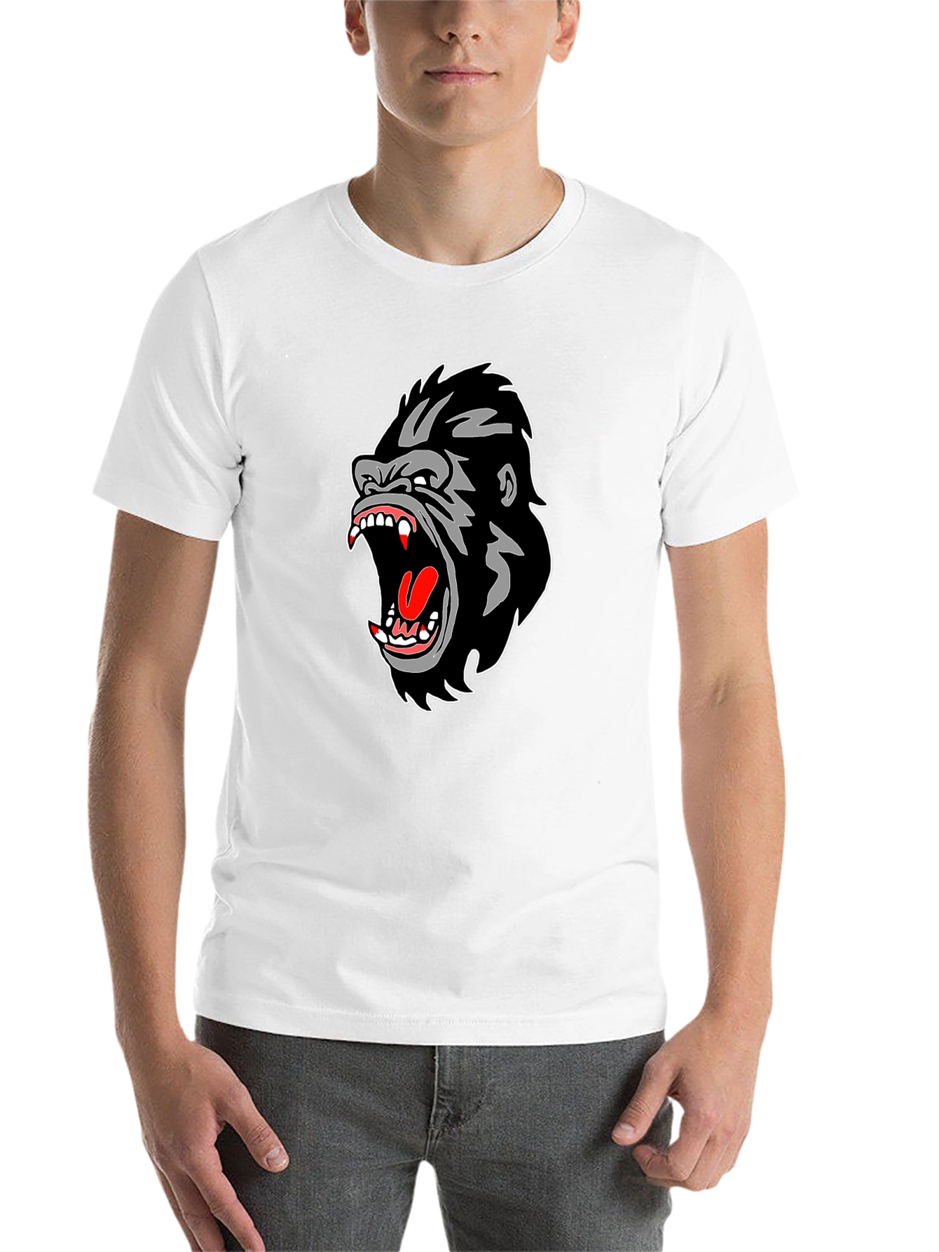Black Gorilla Graphic Print Black T-Shirt view 14