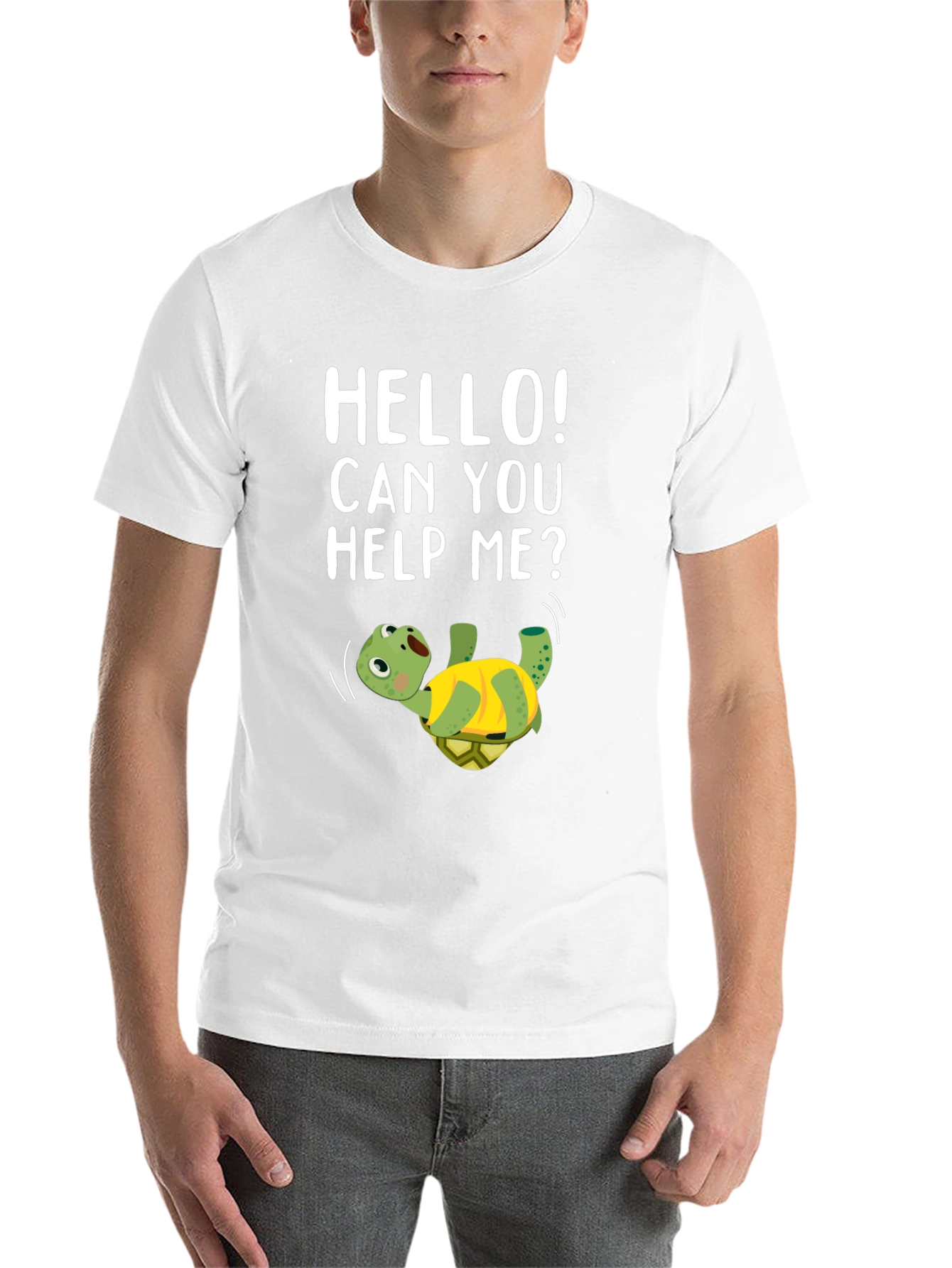 Black Help Me Turtle Graphic T-Shirt view 14