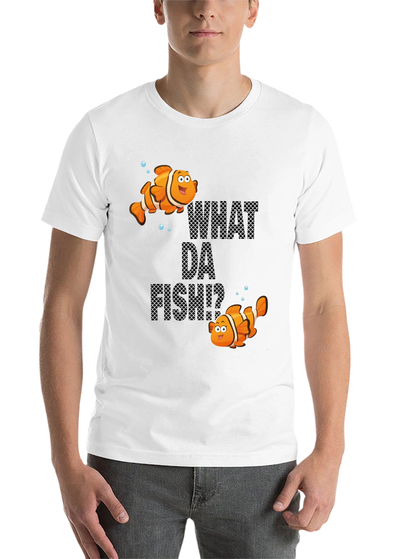 Black Funny What Da Fish T-Shirt view 14