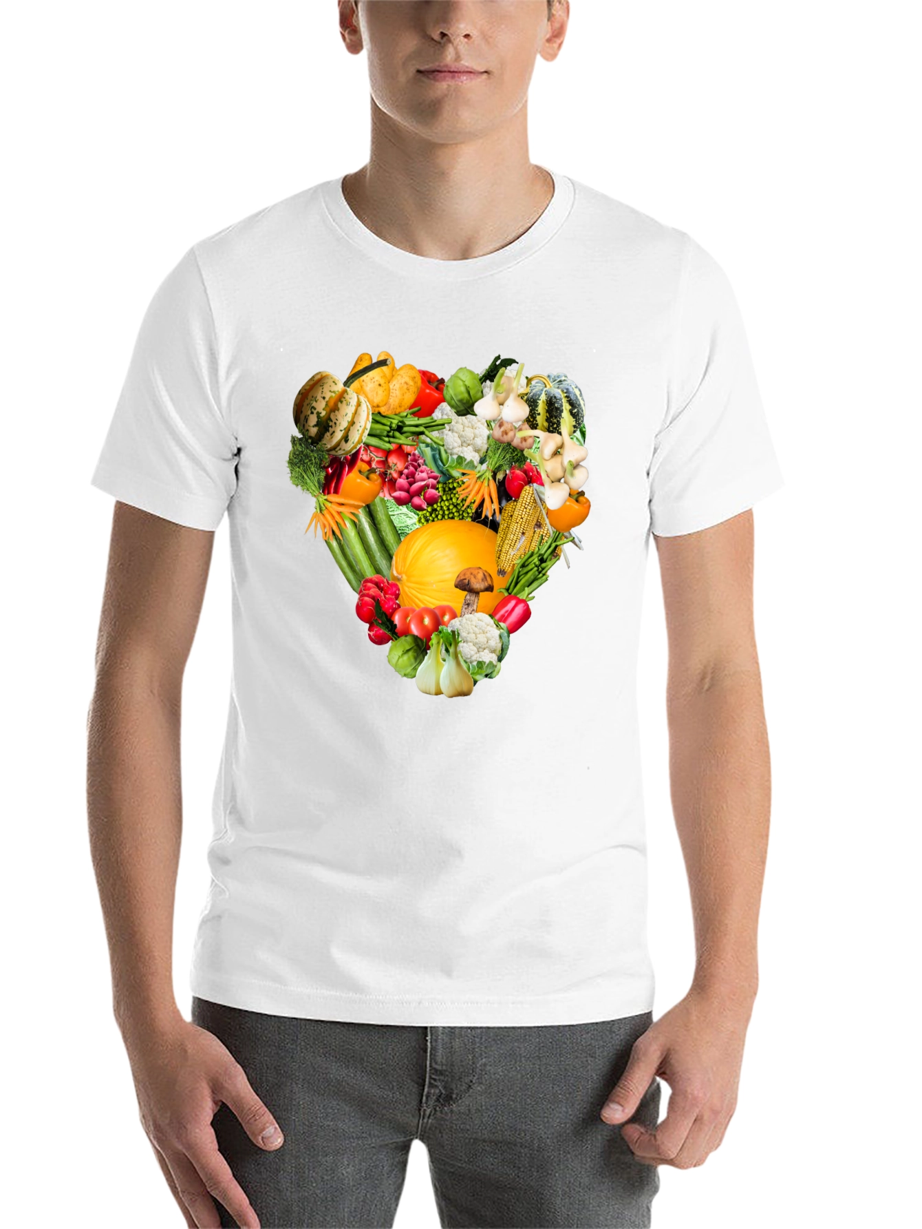 Black Vegetable Heart T-Shirt - Healthy Food Tee view 14