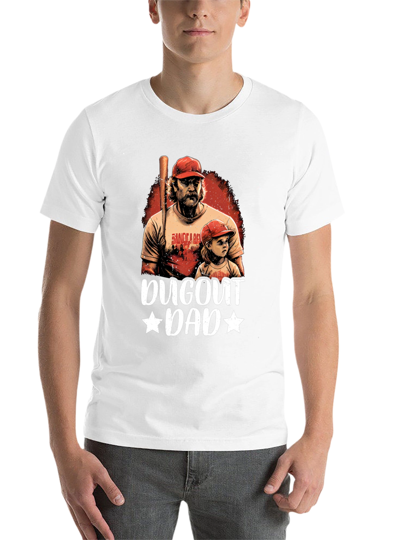 Black Dugout Dad Graphic Tee - Baseball Fan Apparel view 14