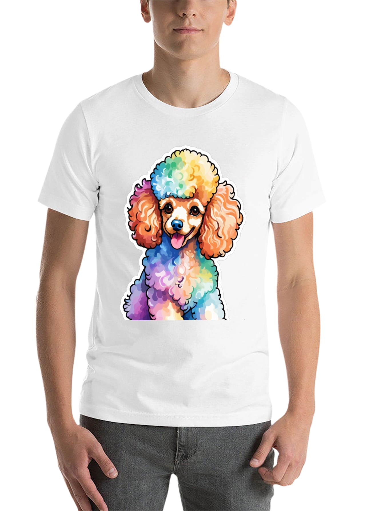 Black Rainbow Poodle Graphic Tee - Fun, Stylish & Unique view 14