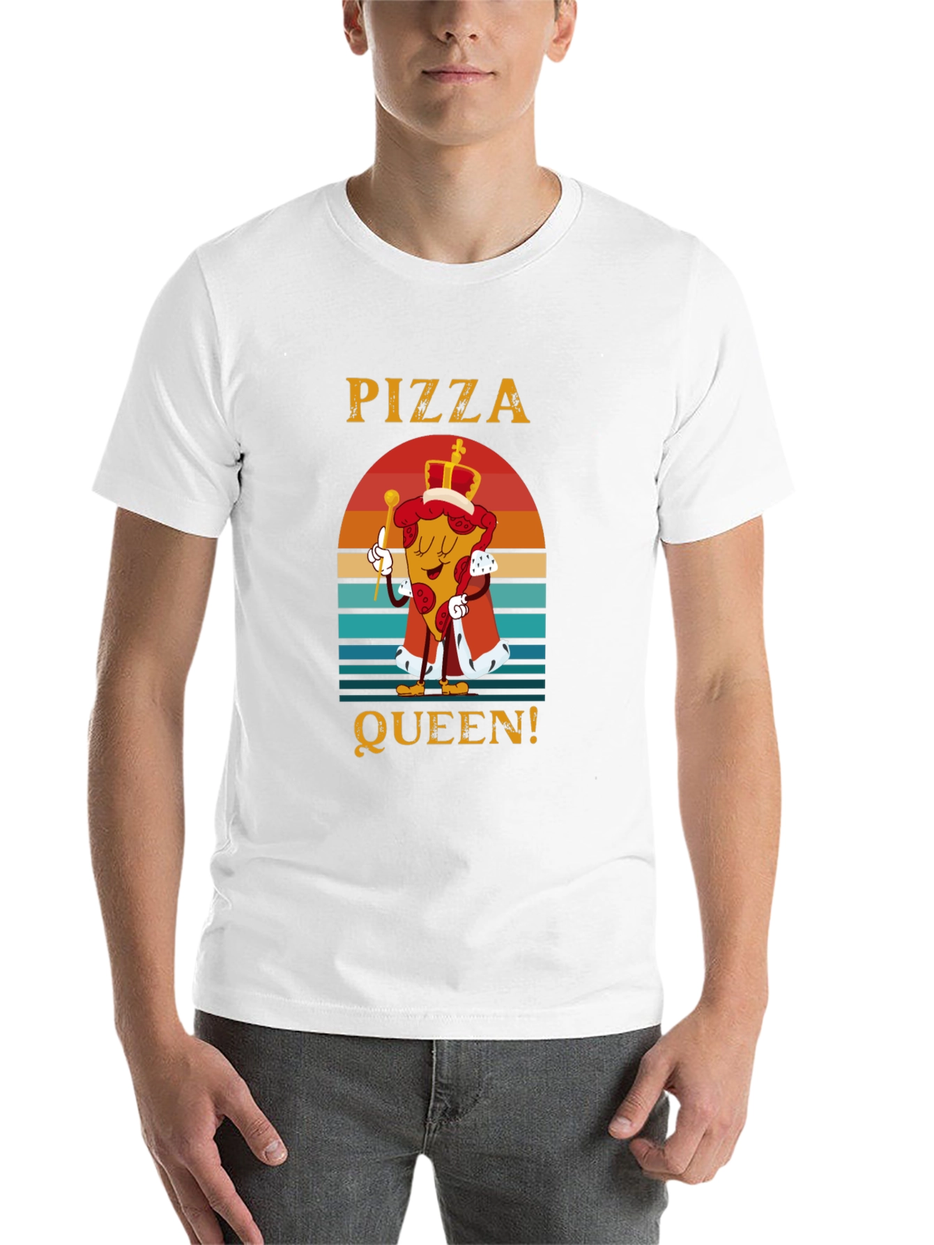 Black Pizza Queen Graphic T-Shirt - Funny Food Tee view 14