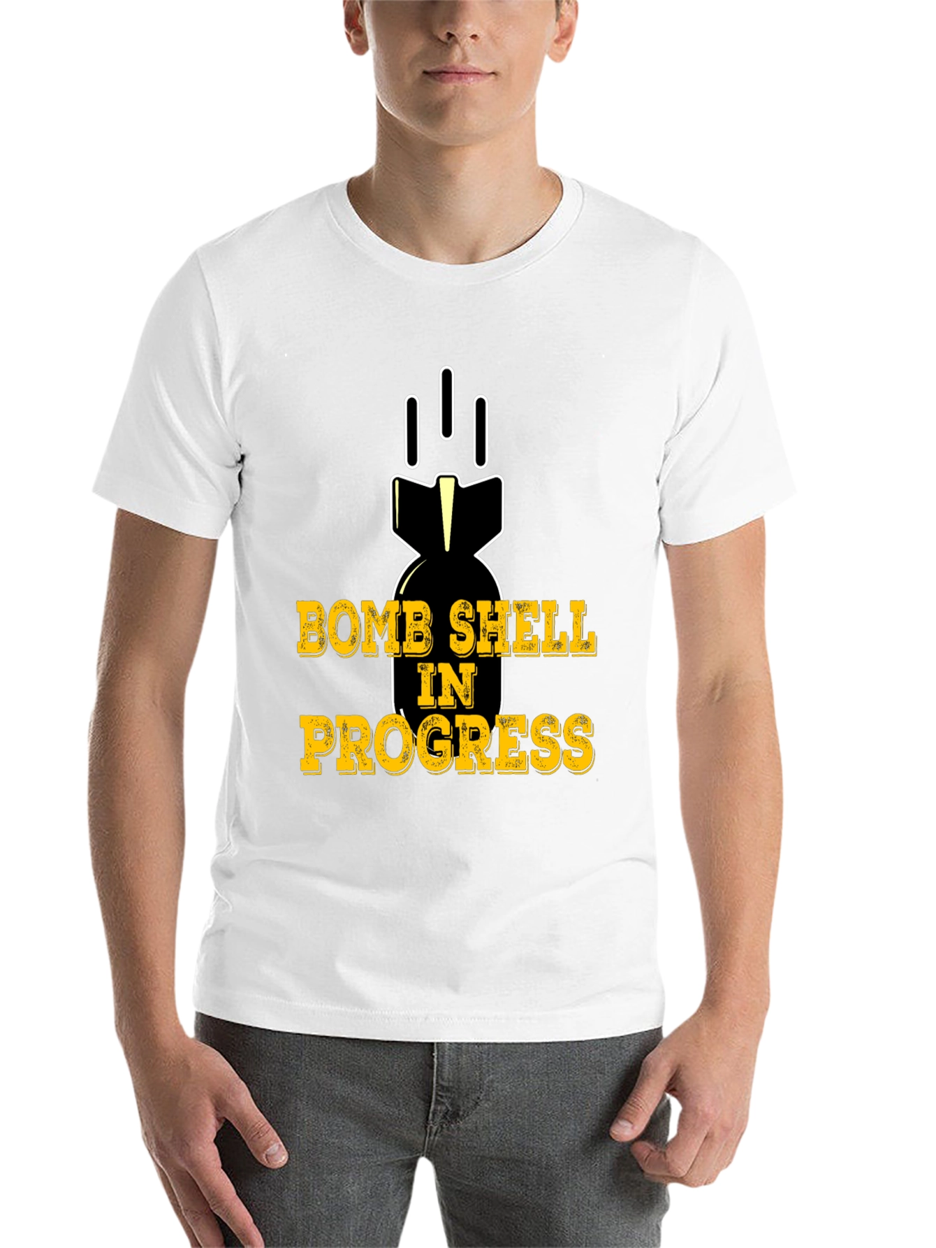 Black Bomb Shell In Progress Black T-Shirt Funny Humor Tee view 14