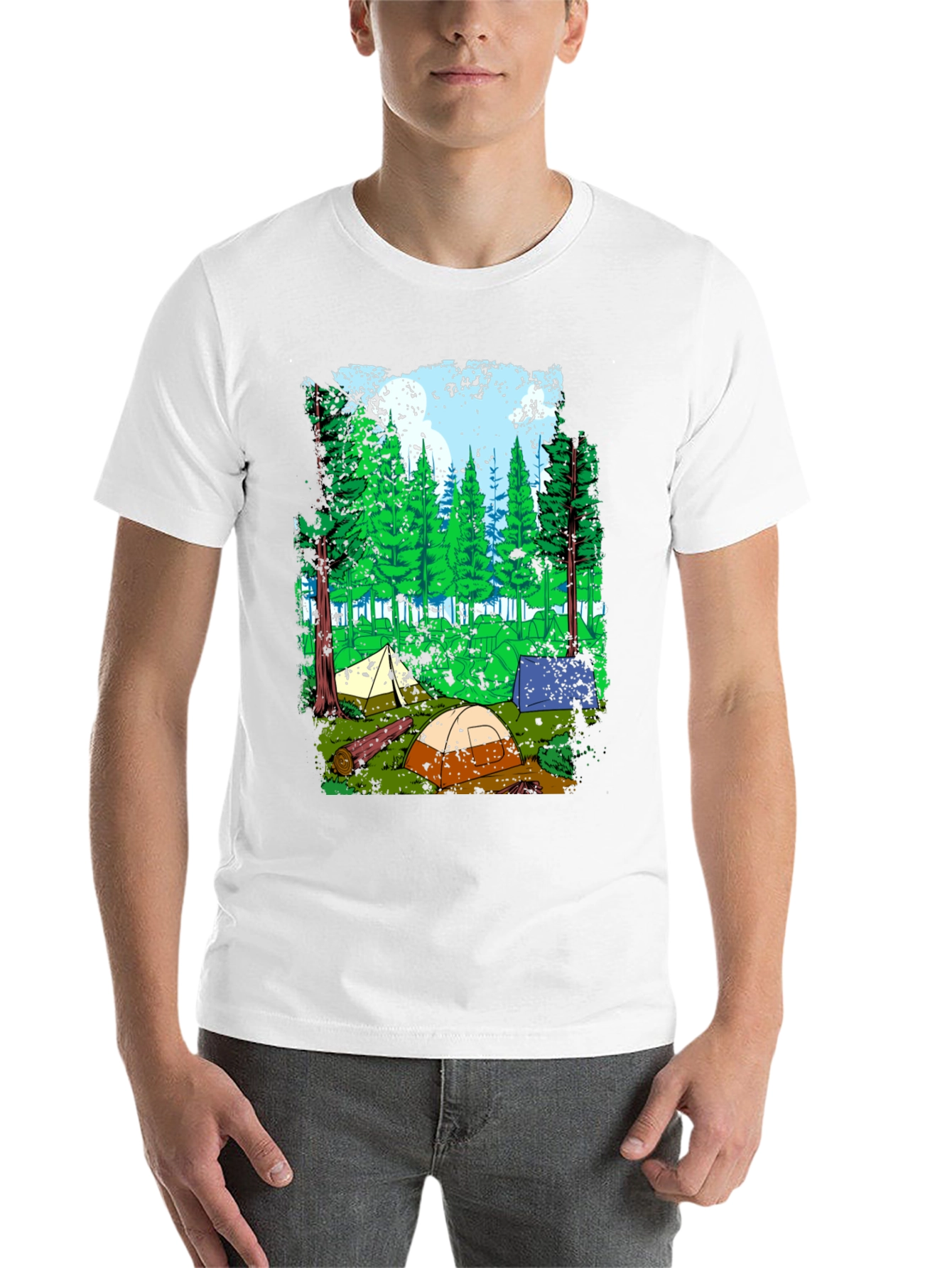 Black Camping Adventure Graphic T-Shirt view 14