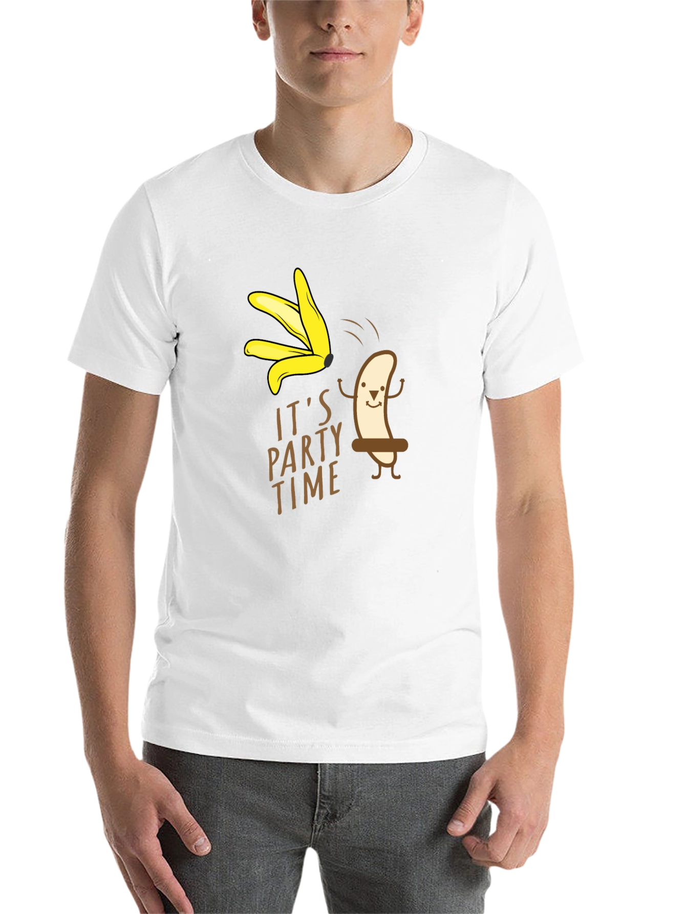 Black It's Party Time Banana Graphic T-Shirt view 14