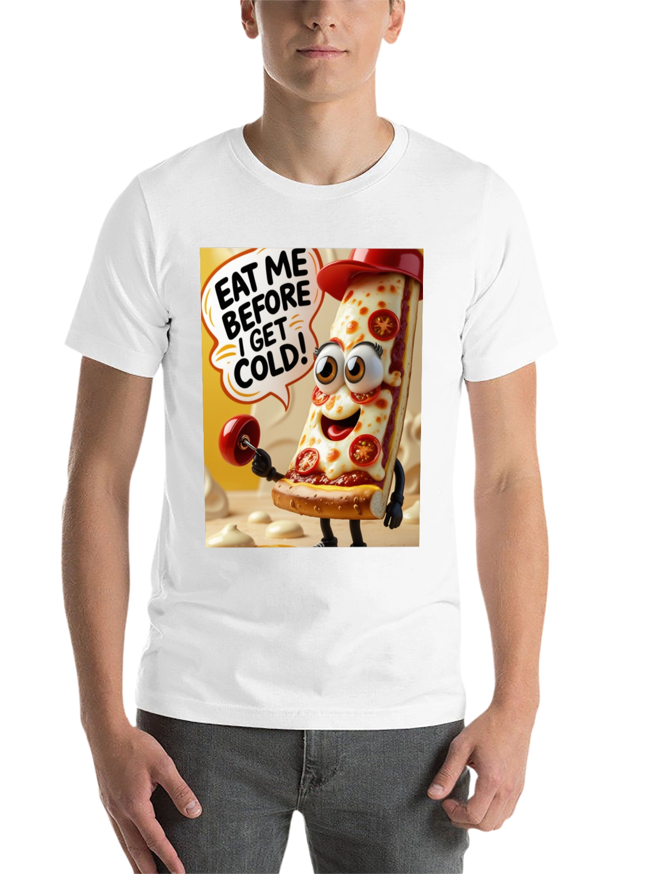 Black Pizza Lover's Graphic T-Shirt view 14