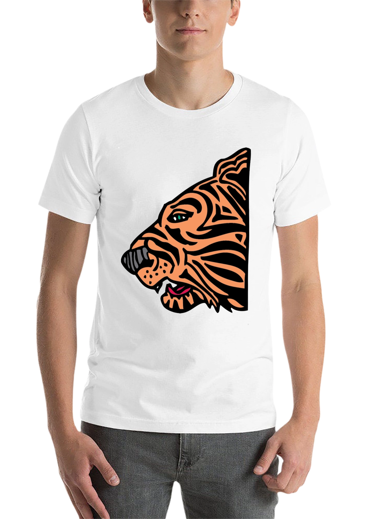 Black Bold Tiger Graphic Tee - Stylish Animal Print Shirt view 14