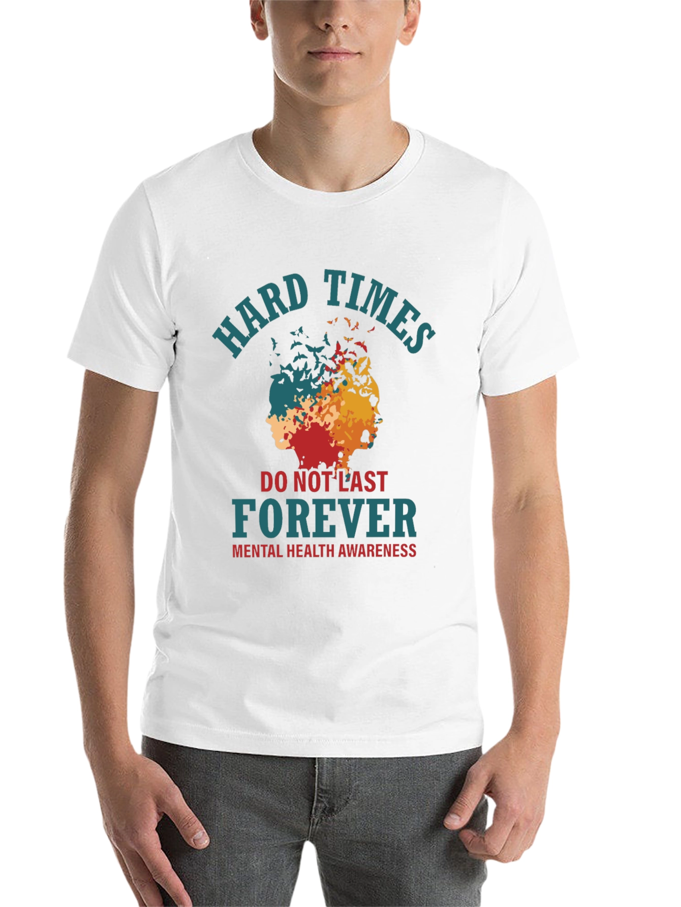 Black Hard Times Mental Health Awareness Graphic Tee view 14