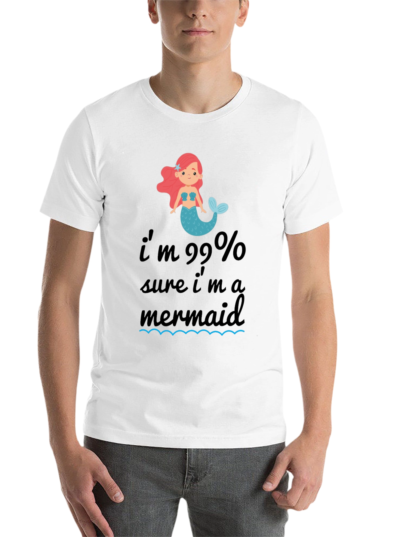 99% Mermaid T-Shirt - Black Cotton Tee - 14