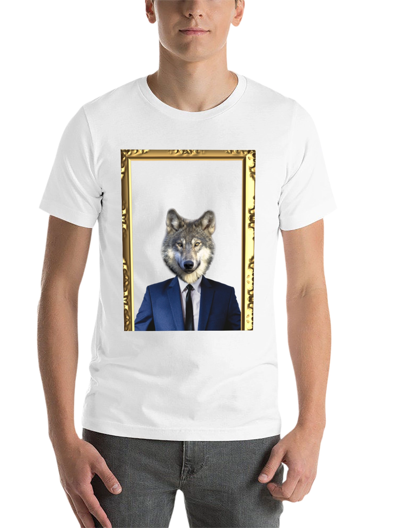 Black Wolf in Suit T-Shirt - Unique Graphic Tee view 14