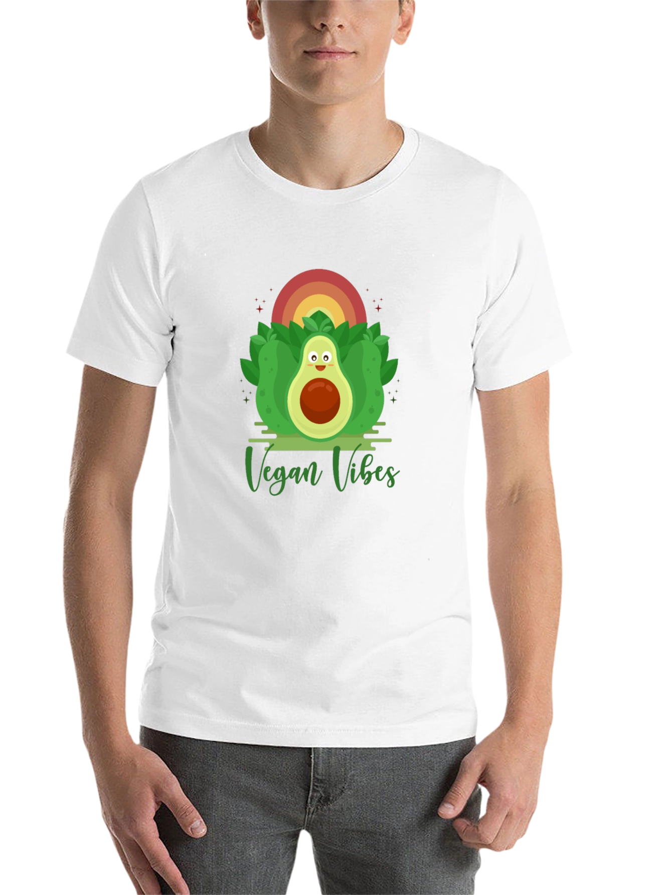 Black Vegan Vibes Graphic Tee - Avocado Design view 14