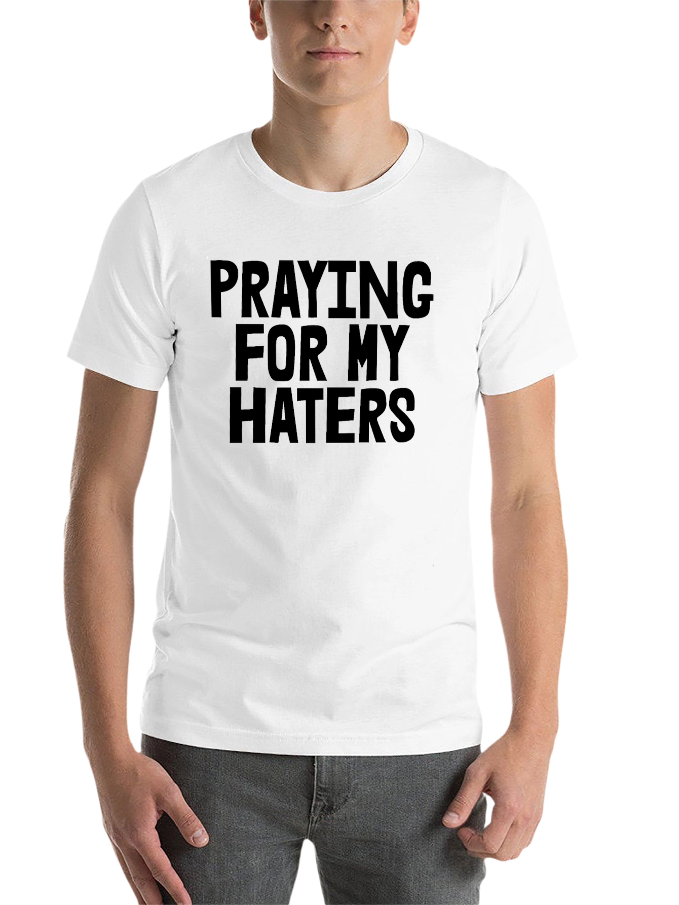 Black Praying For My Haters Black Graphic Tee view 14