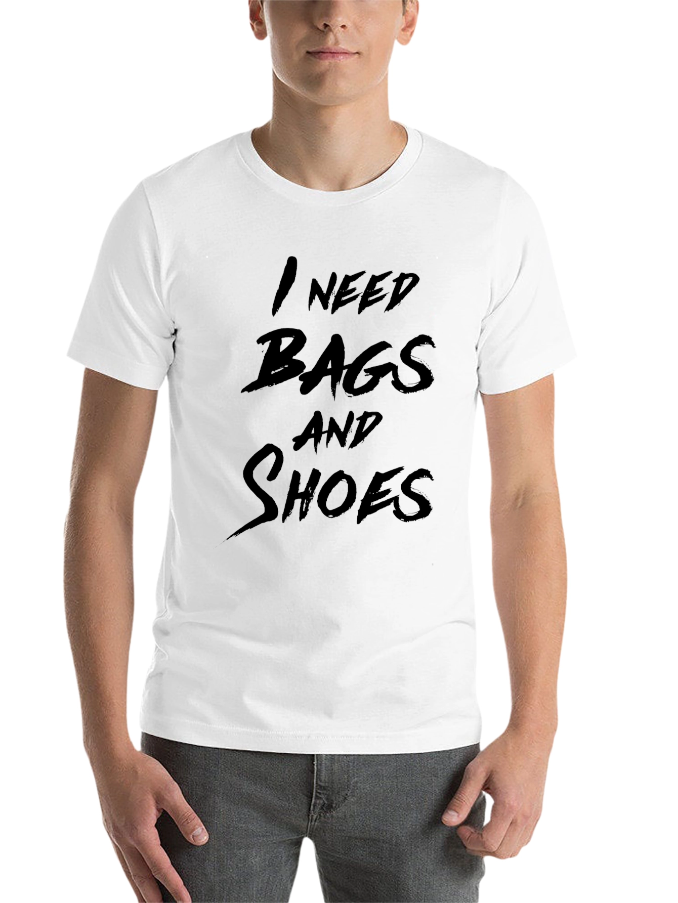 Black I Need Bags And Shoes Funny T-Shirt view 14