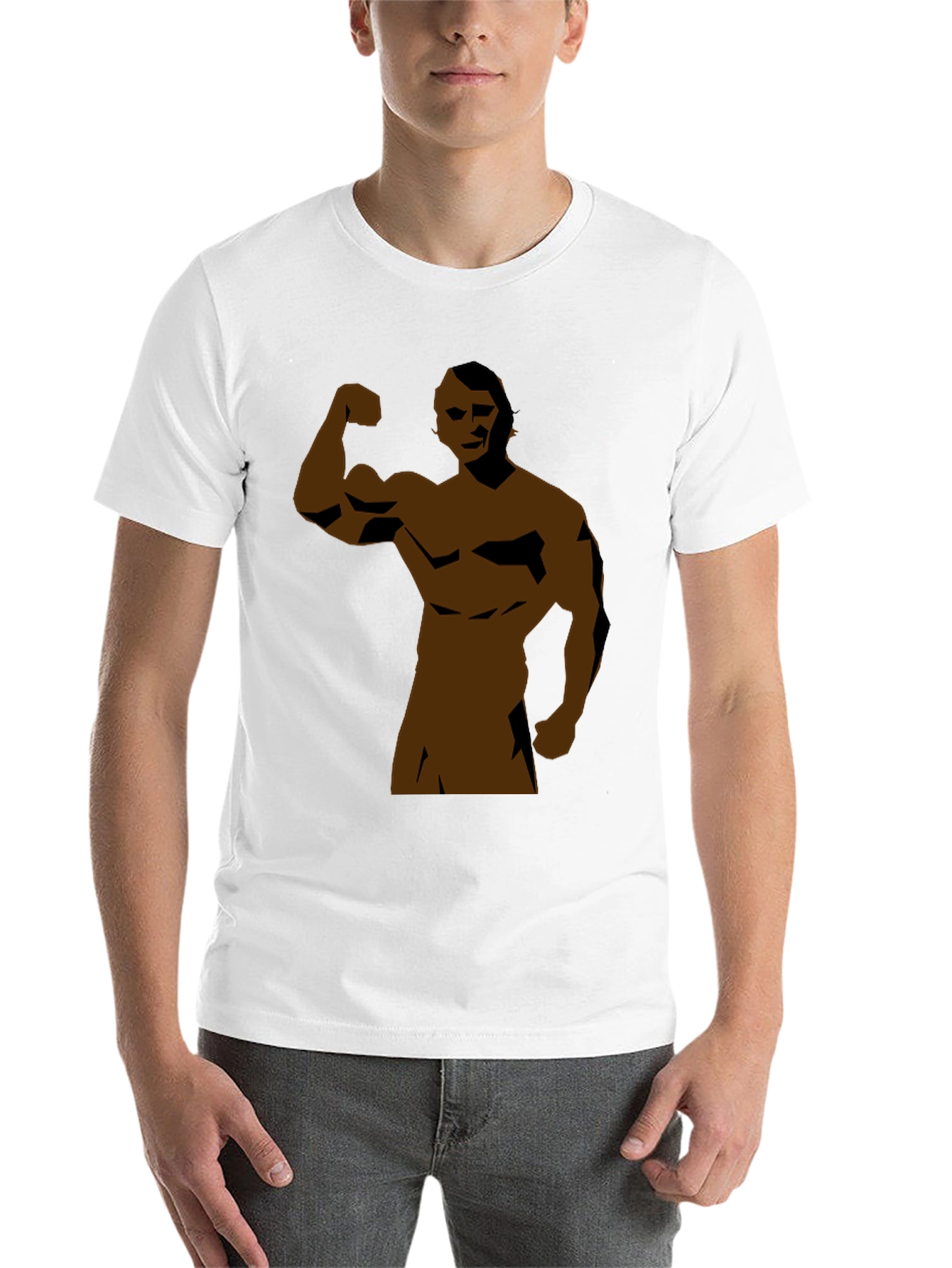 Black Muscle Man Graphic Tee - Black Short Sleeve view 14