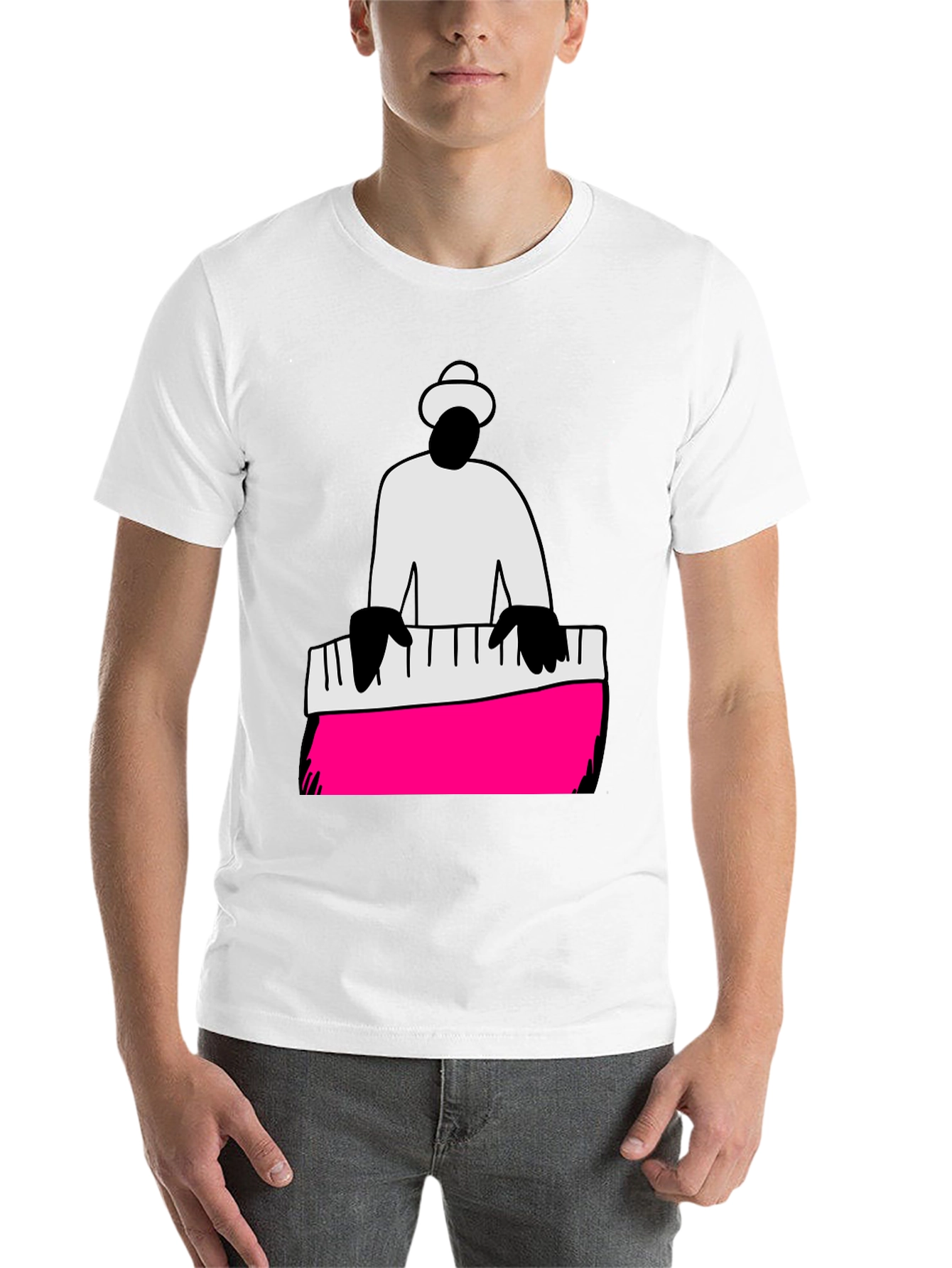 Black Piano Man Graphic Tee - Cool Musician T-Shirt view 14
