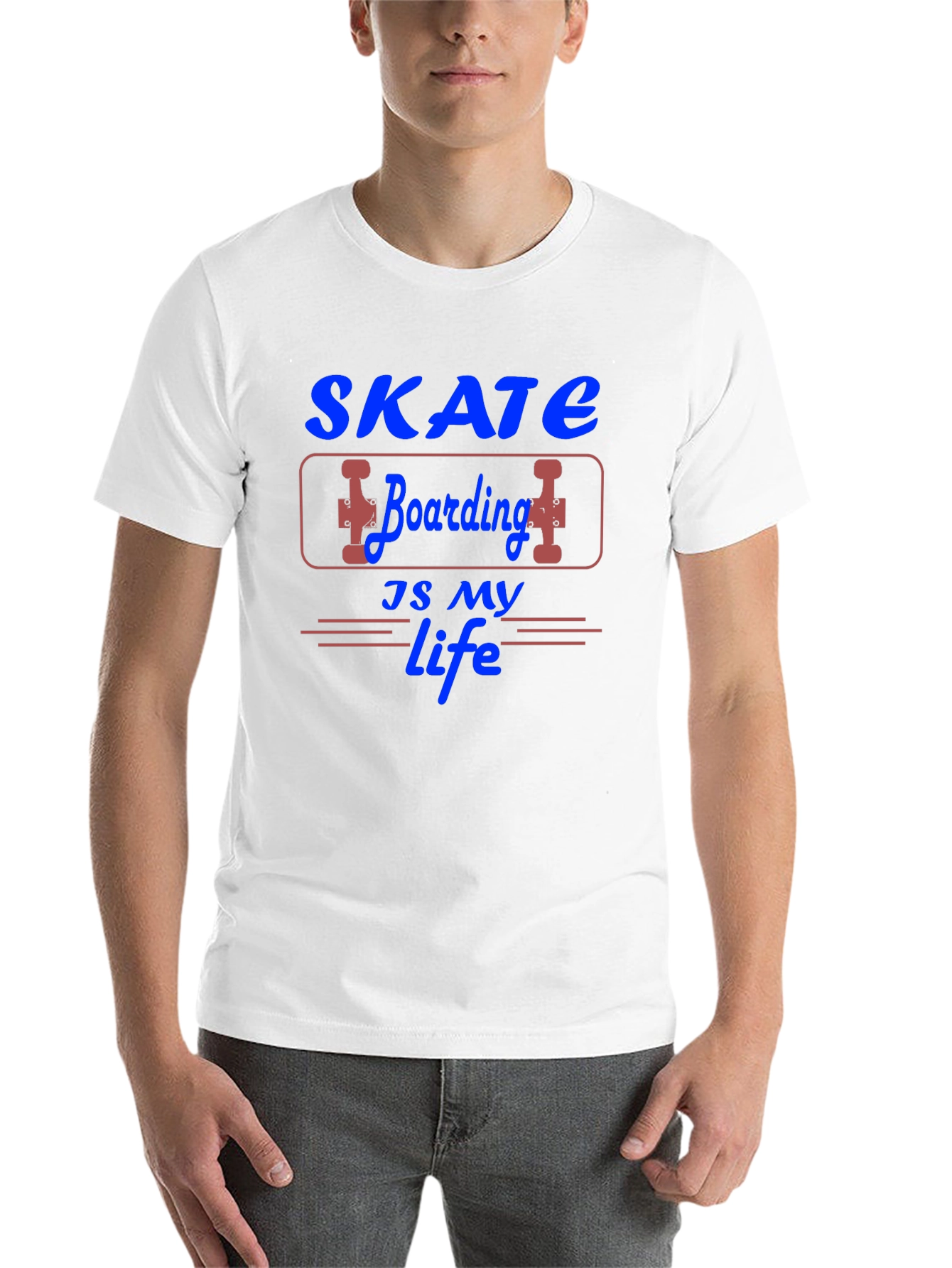 Black Skate Boarding is My Life Graphic T-Shirt view 14
