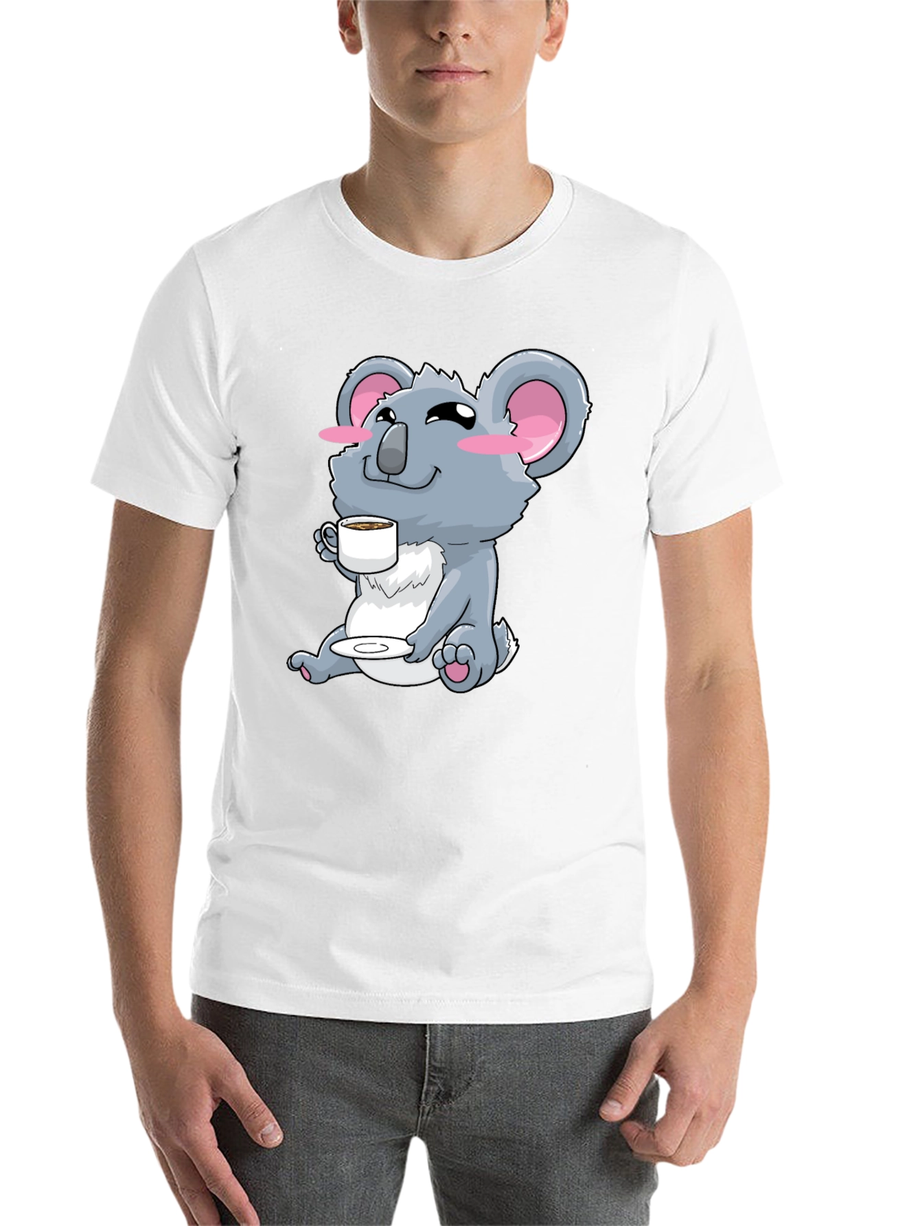 Black Koala Bear Coffee T-Shirt - Cute Graphic Tee view 14