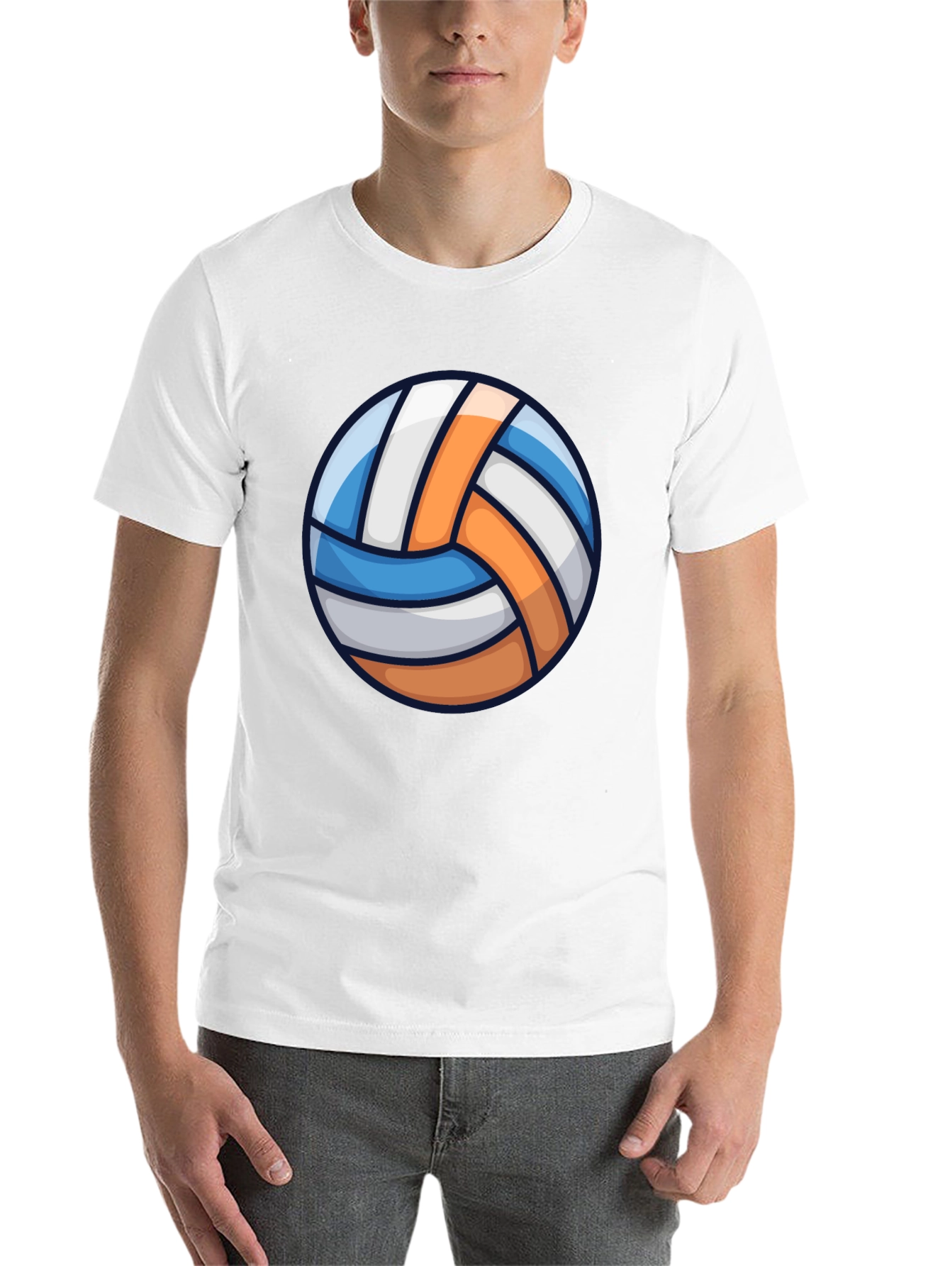 Black Volleyball Graphic Tee - Sporty Casual T-Shirt view 14