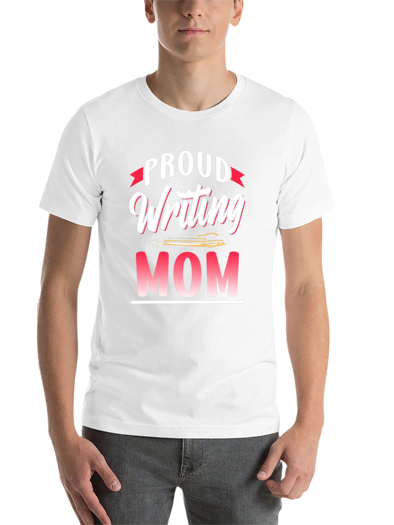 Black Proud Writing Mom T-Shirt - Novelty Tee view 14