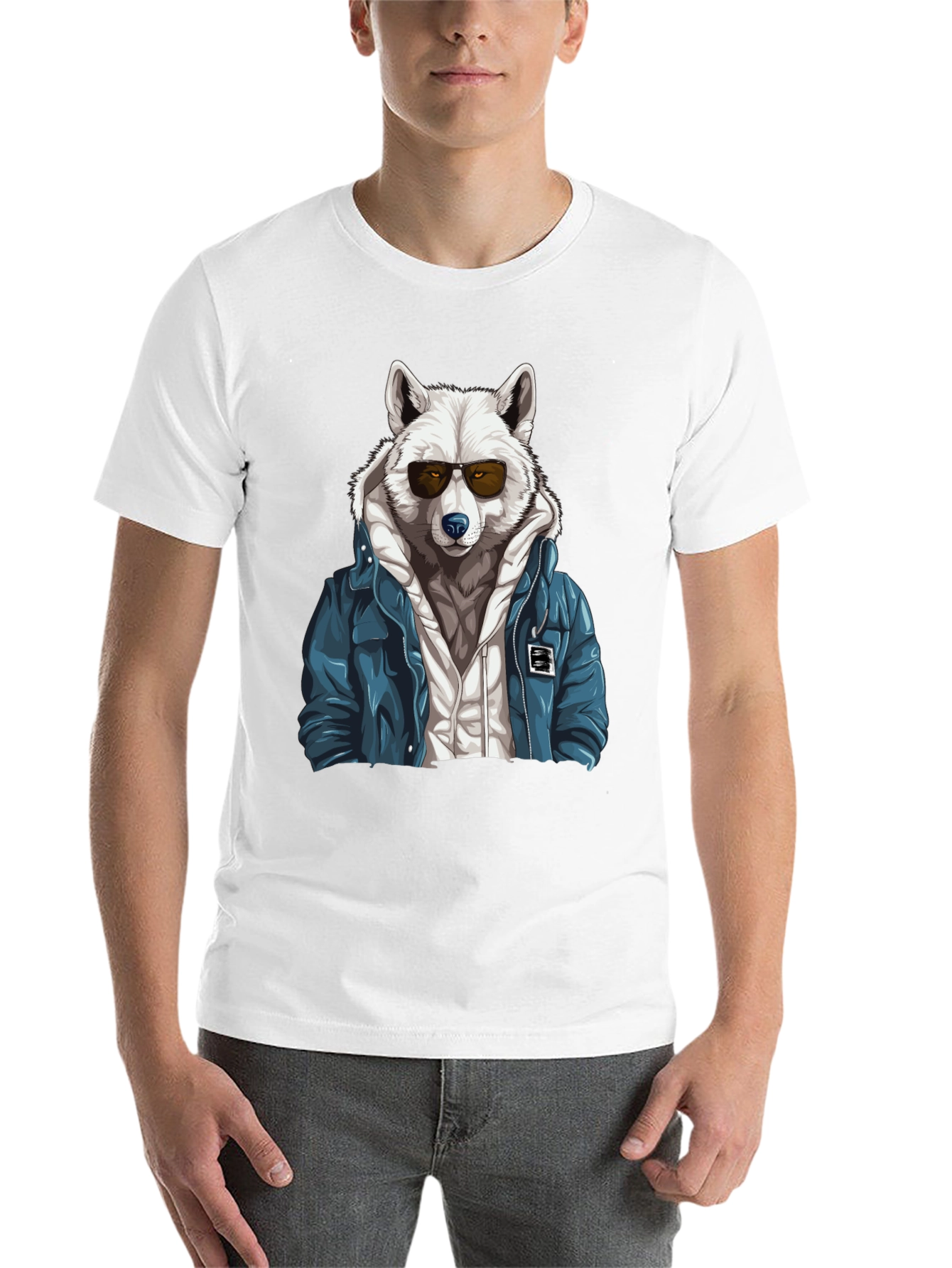 Black Cool Wolf Graphic Tee - Streetwear Style view 14