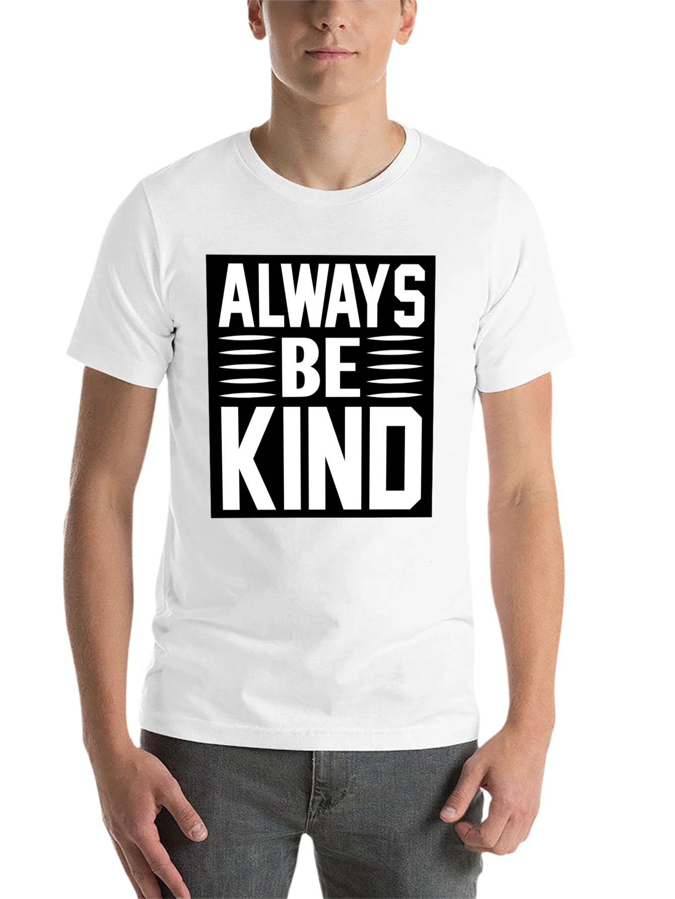 Black Always Be Kind Graphic Tee - Men's Black T-Shirt view 14