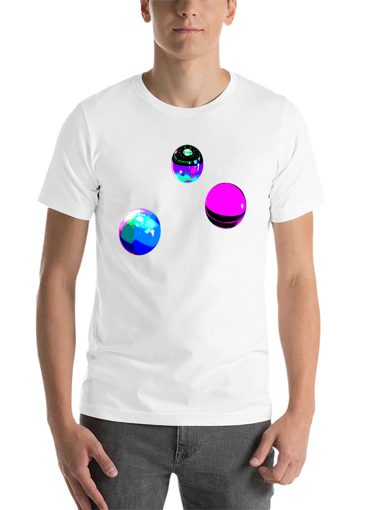 Black Abstract Orb Graphic Black T-Shirt view 14