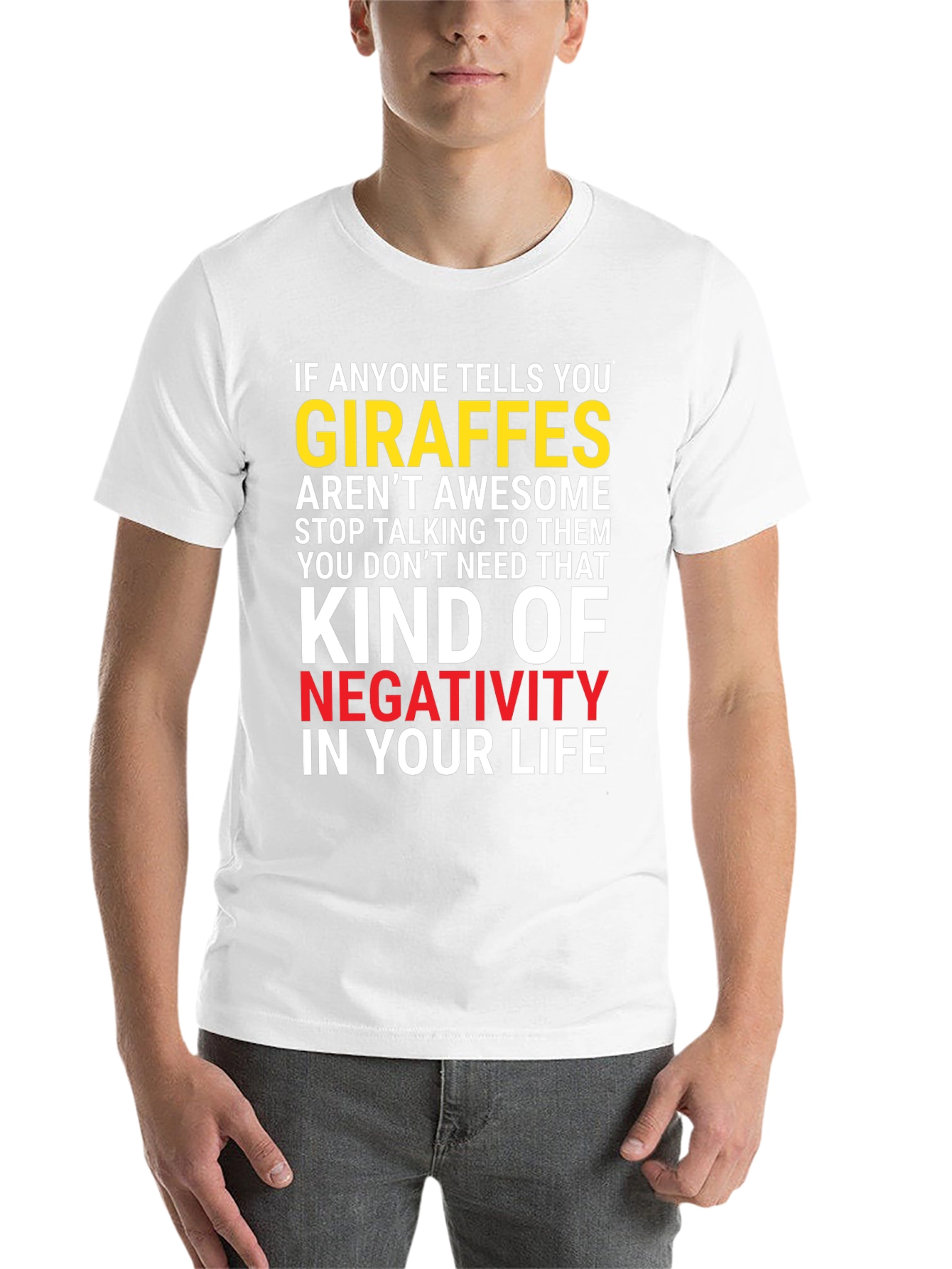 Black Giraffe Lover Graphic T-Shirt - Anti-Negativity Tee view 14