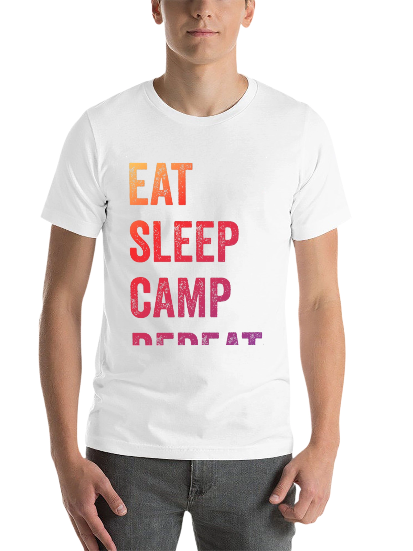 Black Eat Sleep Camp Repeat Graphic Tee view 14