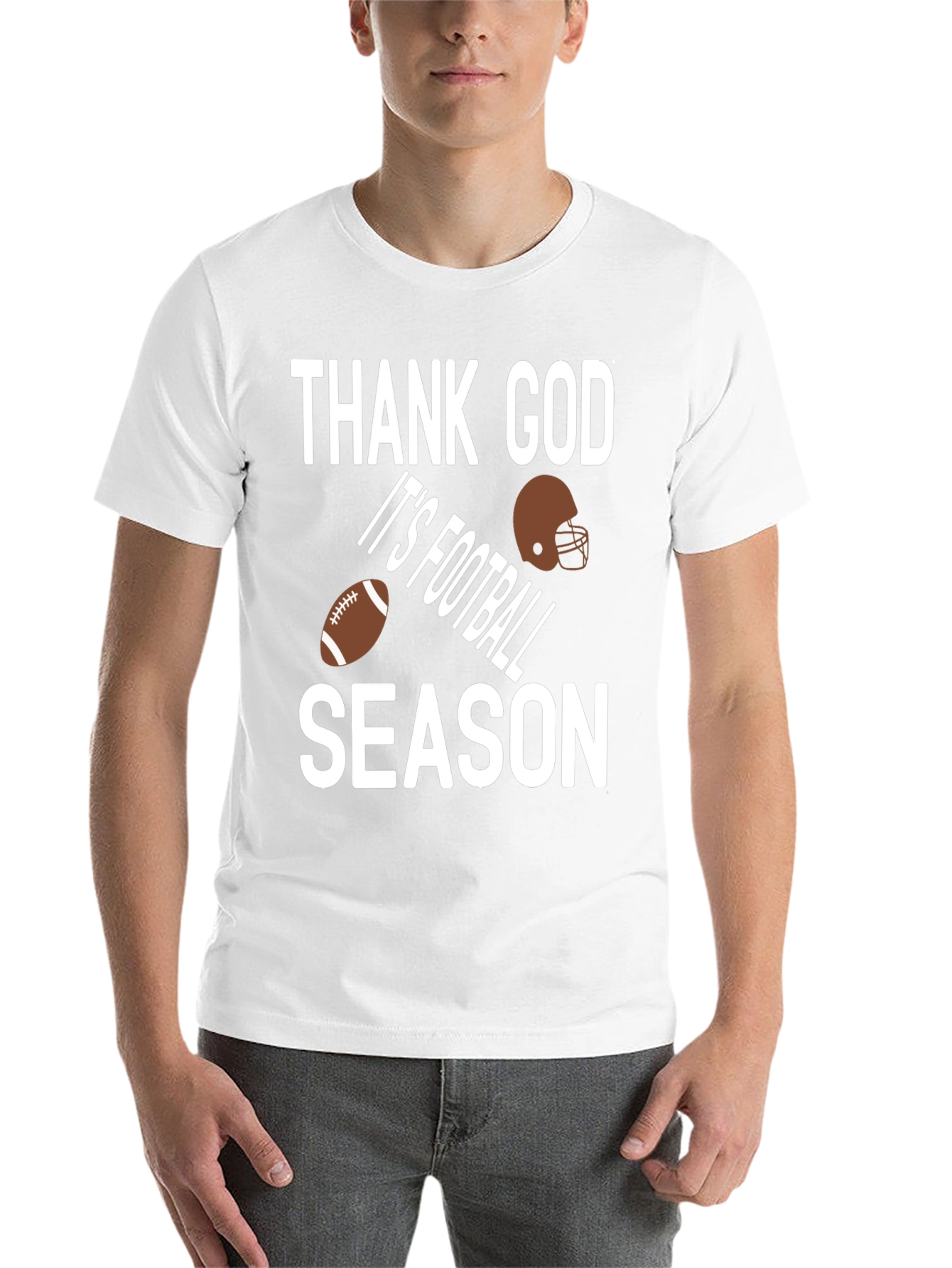 Black Thank God It's Football Season T-Shirt view 14