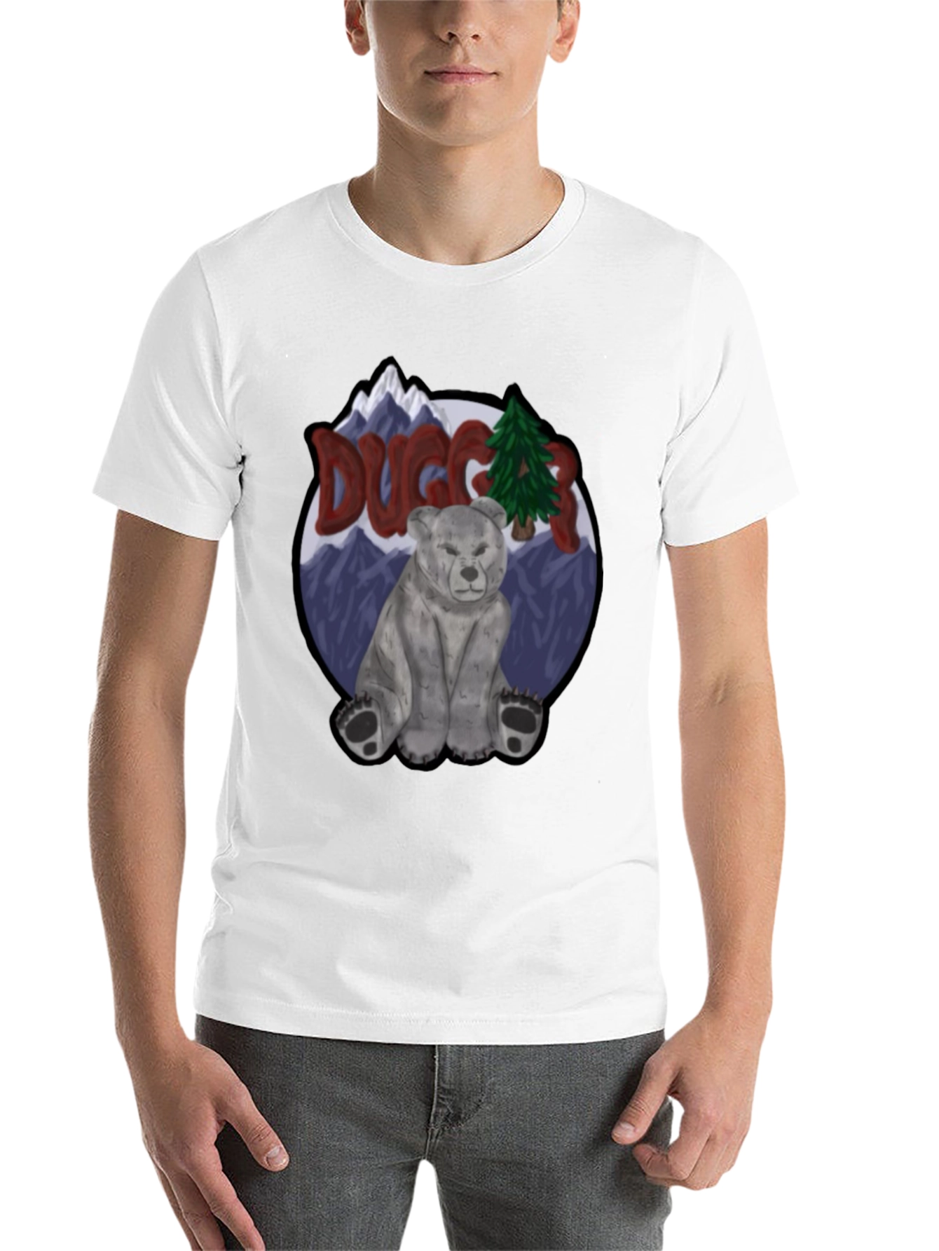Black Duggar Bear Graphic Tee - Mountain Scene view 14