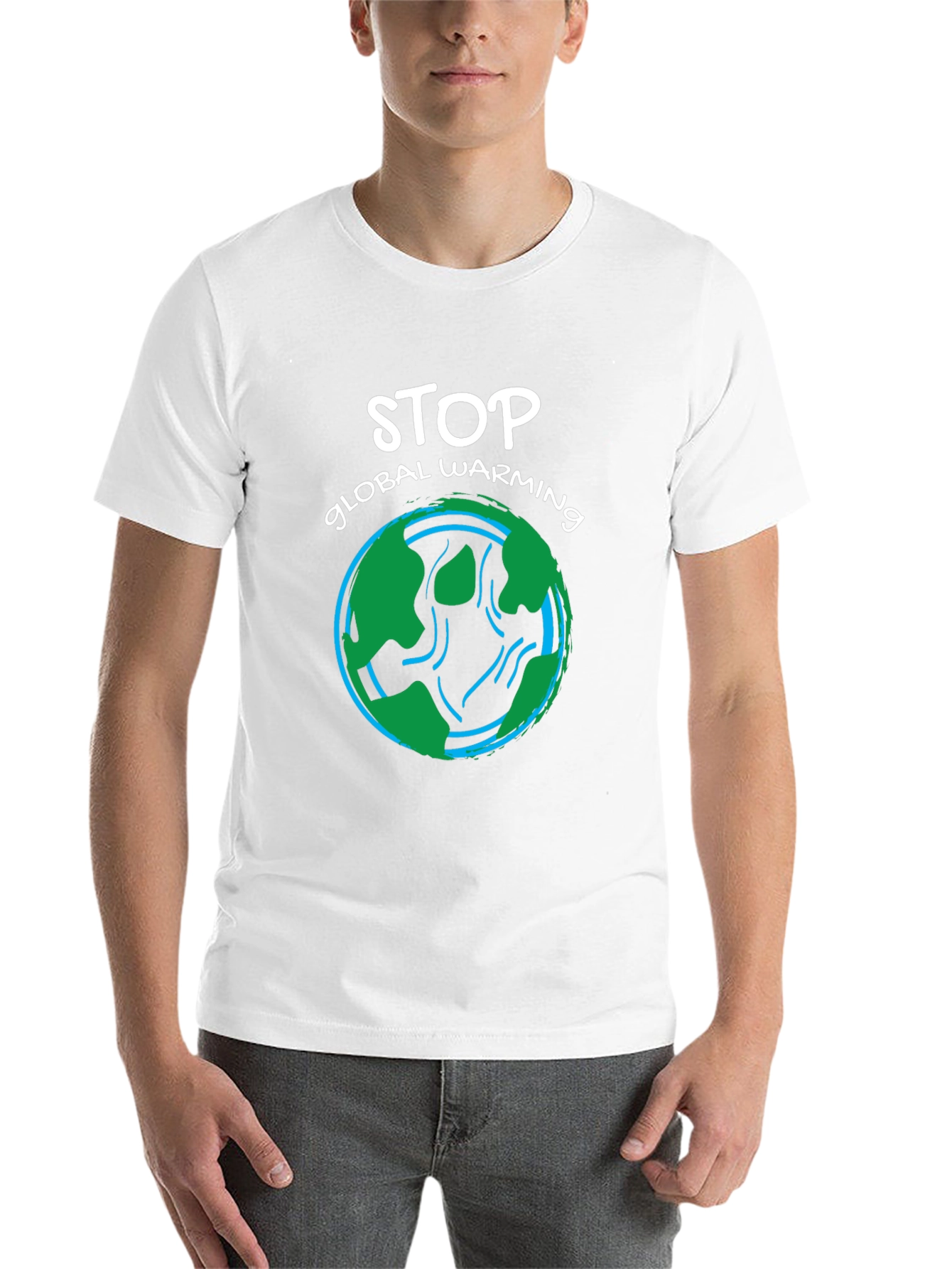 Black Stop Global Warming Graphic T-Shirt view 14