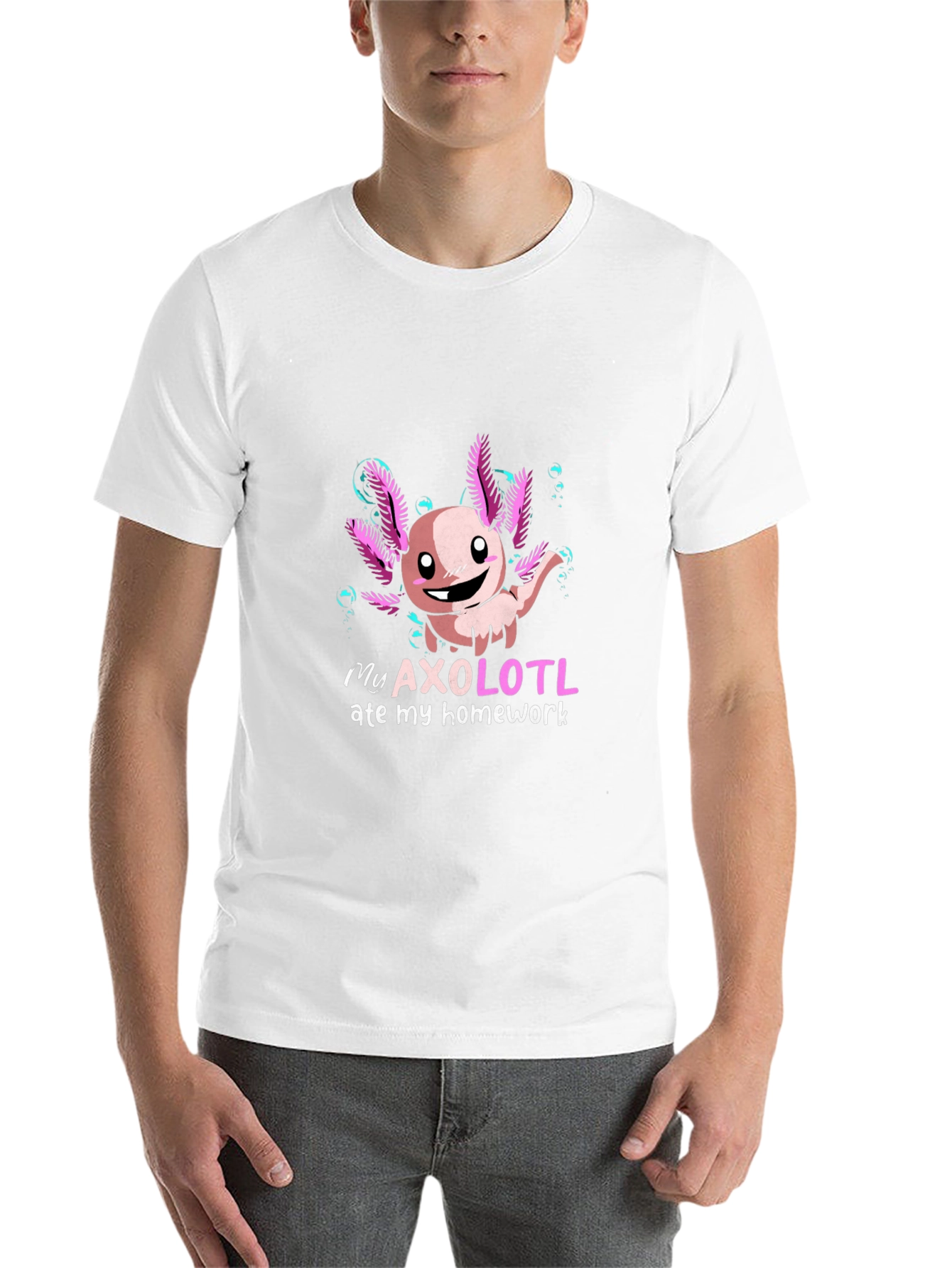 Black My Axolotl Ate My Homework T-Shirt view 14