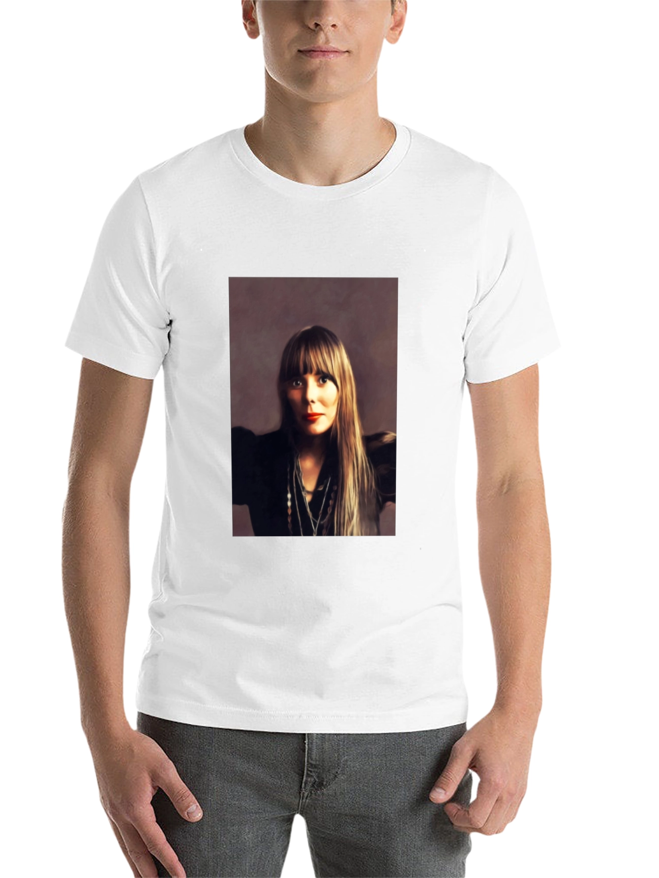 Black Joni Mitchell Portrait Black T-Shirt view 14