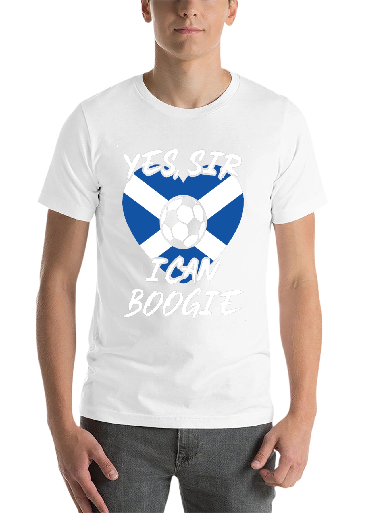 Black Scotland Flag Soccer T-Shirt - Yes Sir, I Can Boogie! view 14