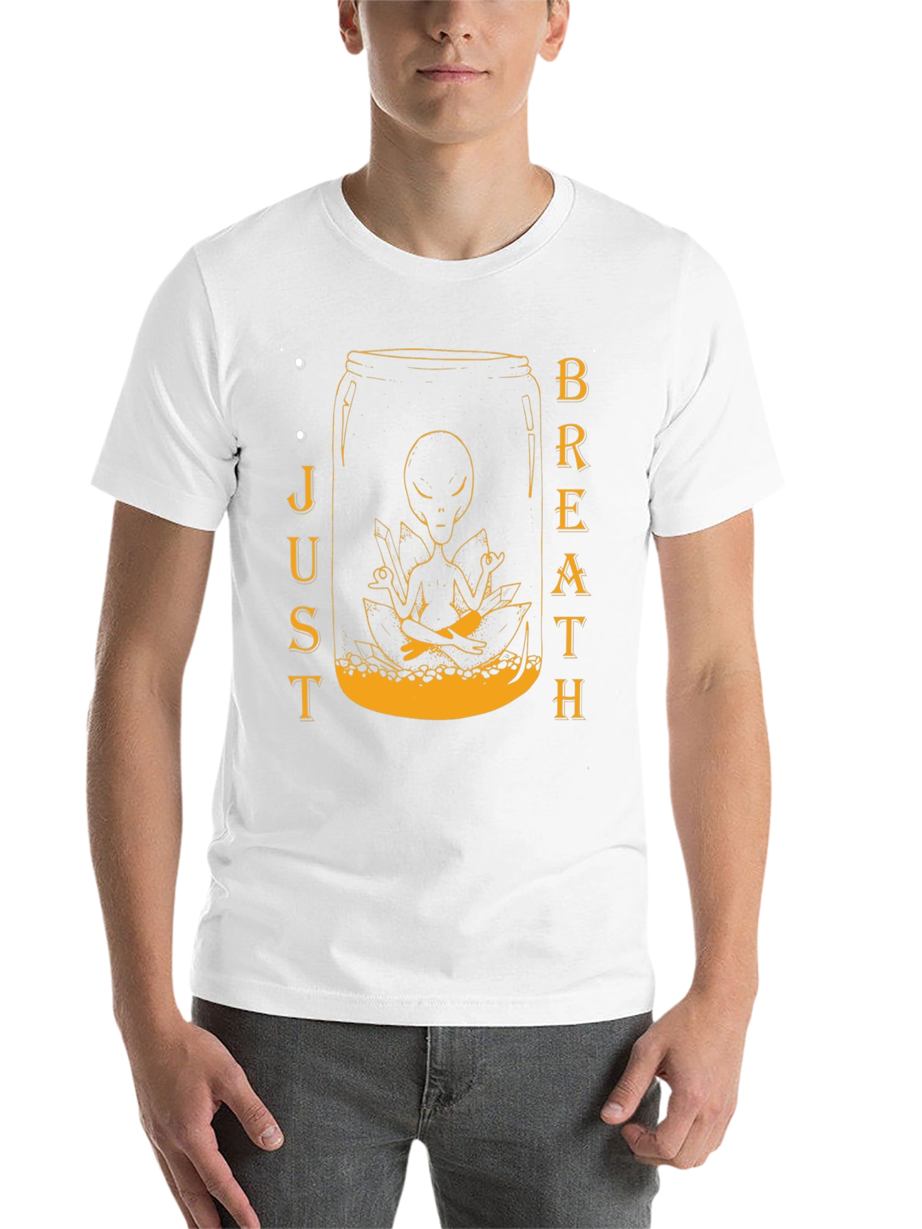 Black Alien Meditation Jar Graphic Tee - Just Breathe T-Shirt view 14