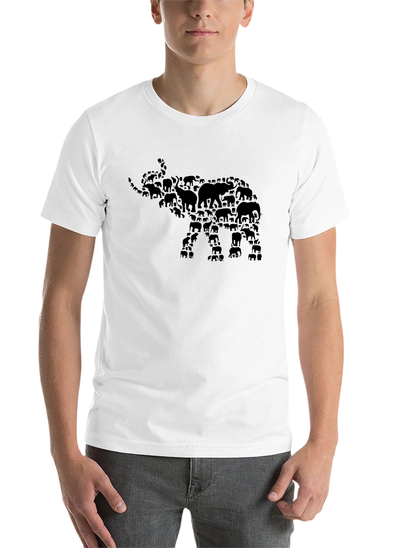 Black Elephant Silhouette Graphic Tee - Black view 14