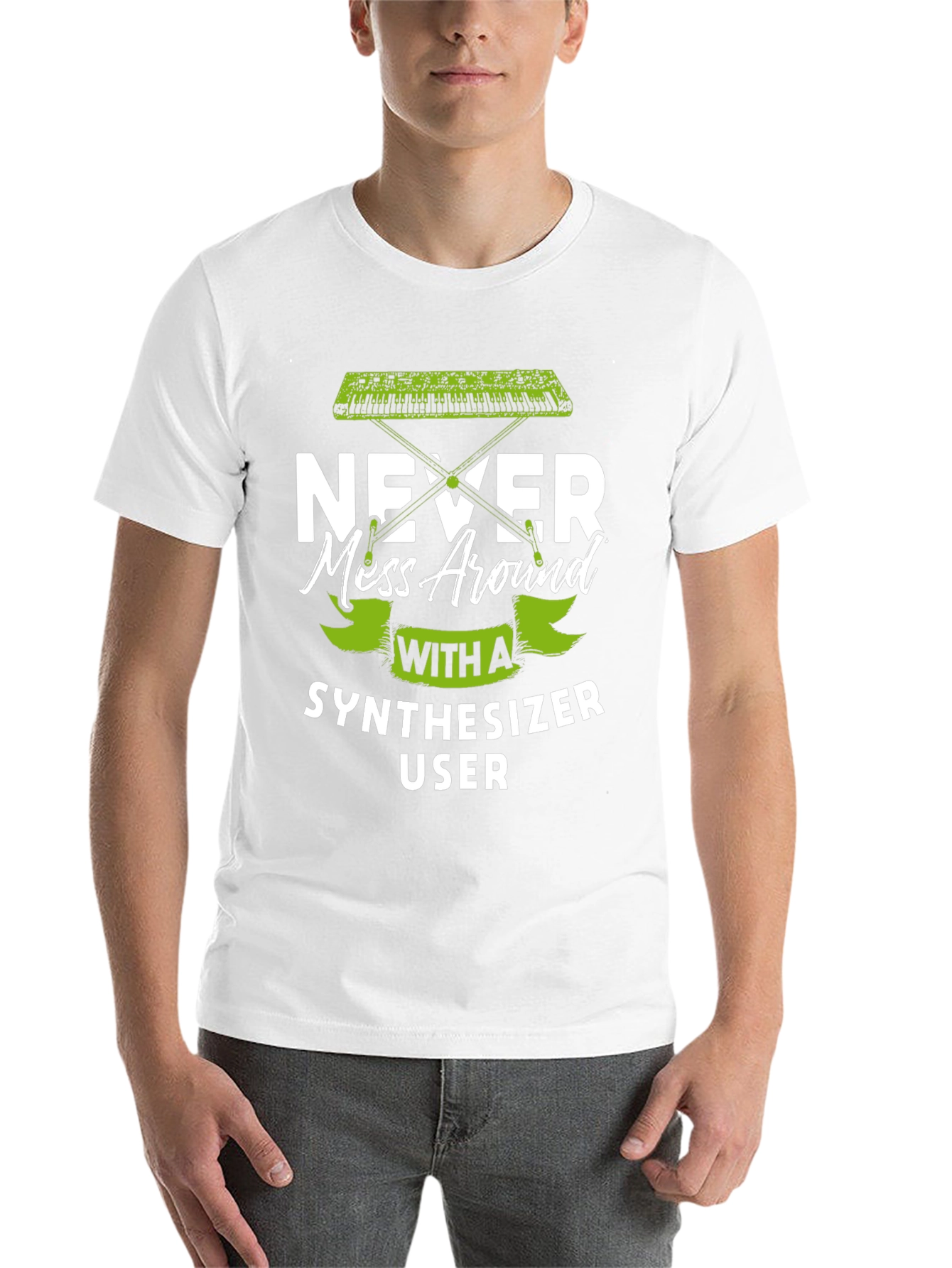 Black Synthesizer User Graphic T-Shirt view 14