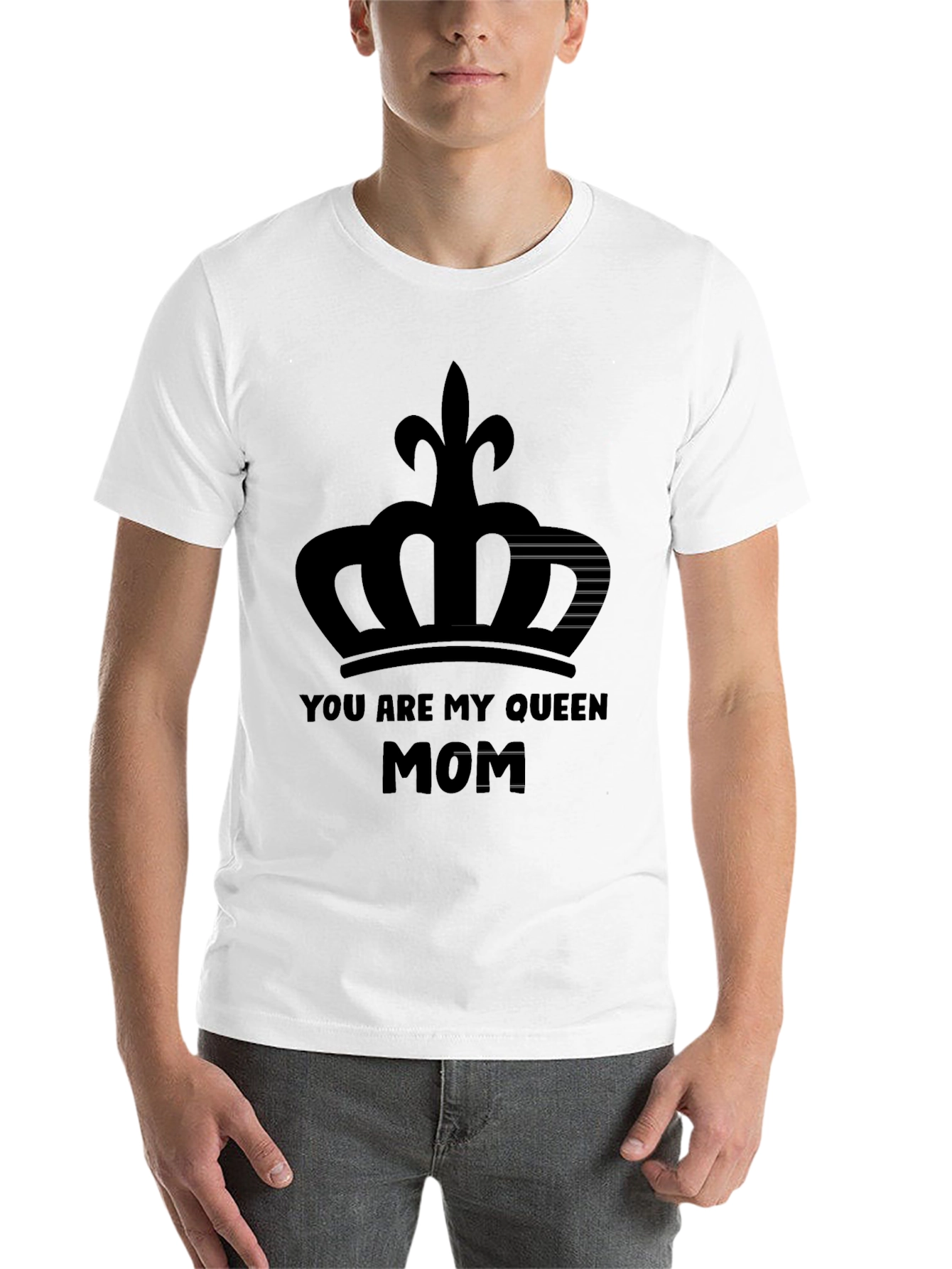 Black You Are My Queen Mom Black Graphic T-Shirt view 14
