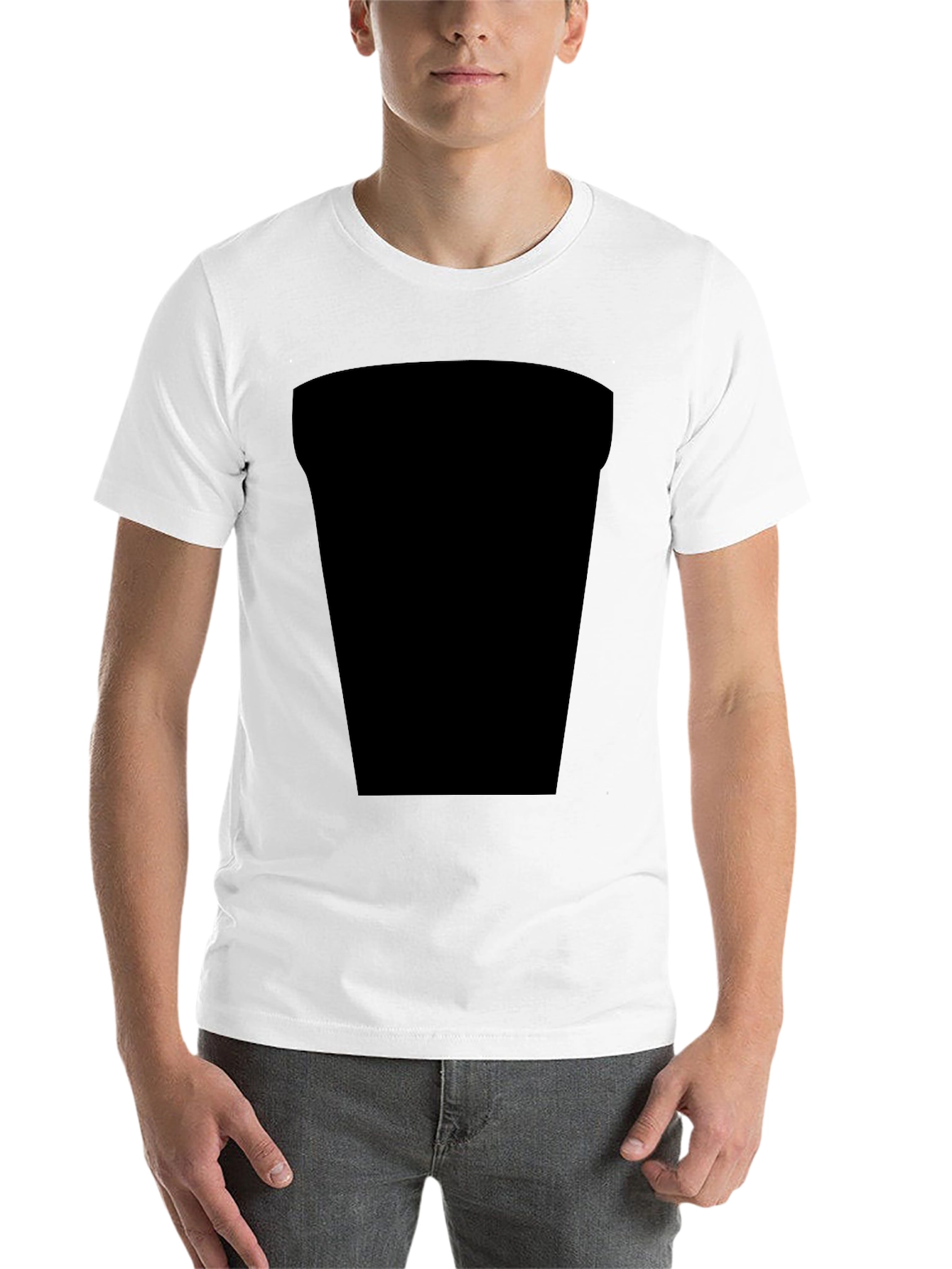 Black Black Casual Tee with Design Space view 14