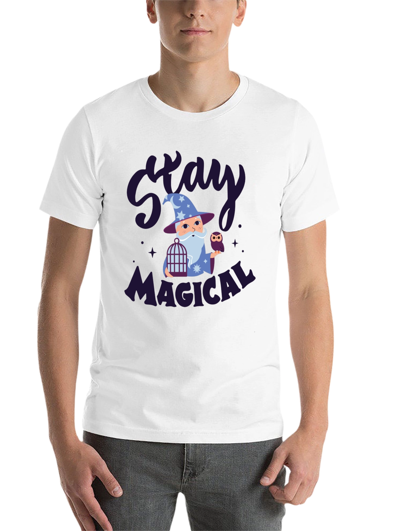 Black Stay Magical Wizard Graphic Tee Shirt view 14