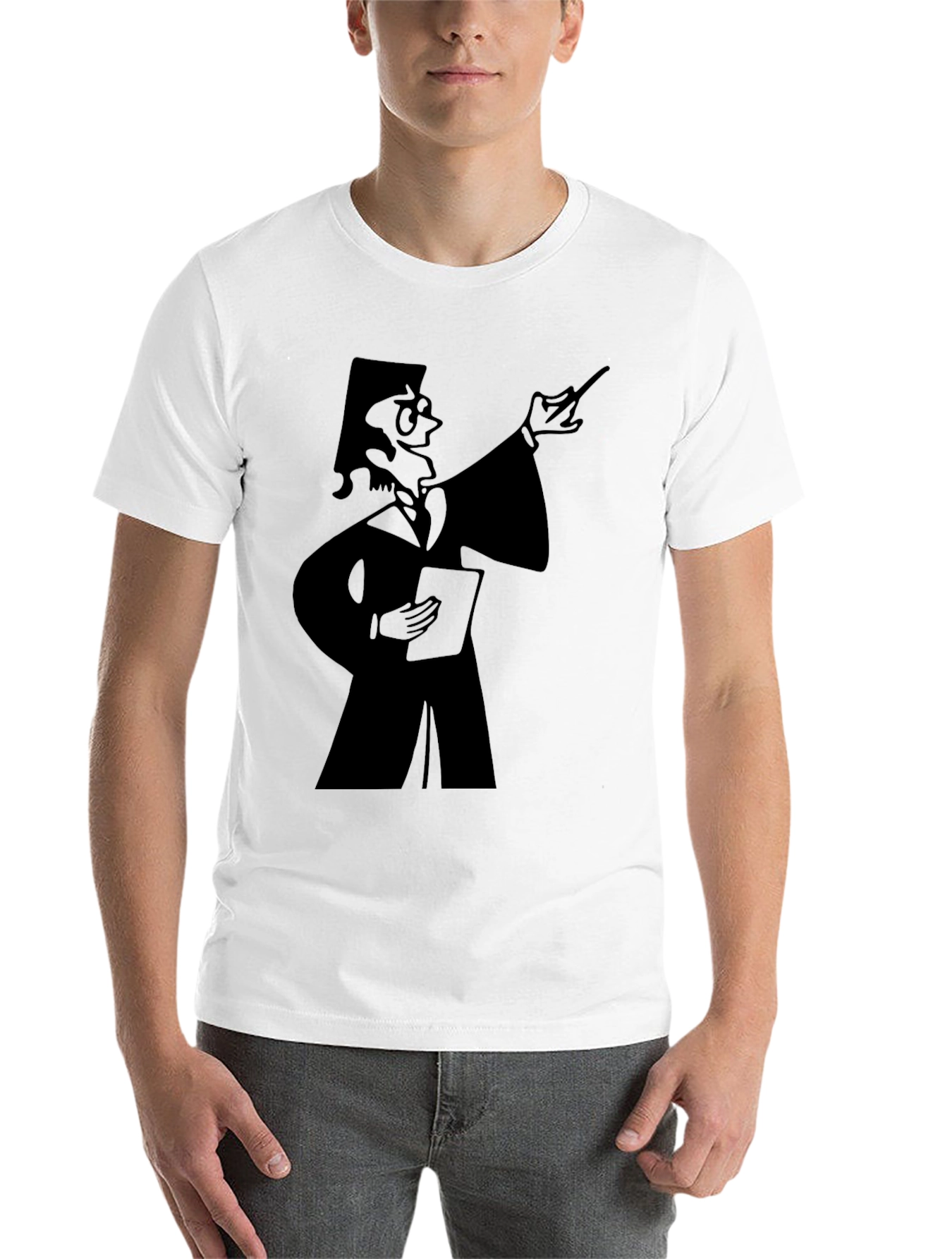 Professor Graphic Tee - Black Cotton T-Shirt - 14