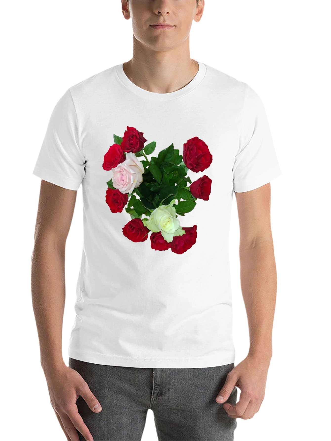 Black Floral Bouquet Graphic Tee - Classic Fit Black T-Shirt view 14