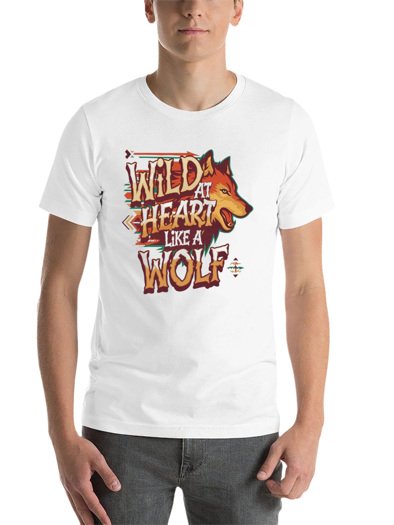 Black Wild at Heart Wolf Graphic T-Shirt view 14