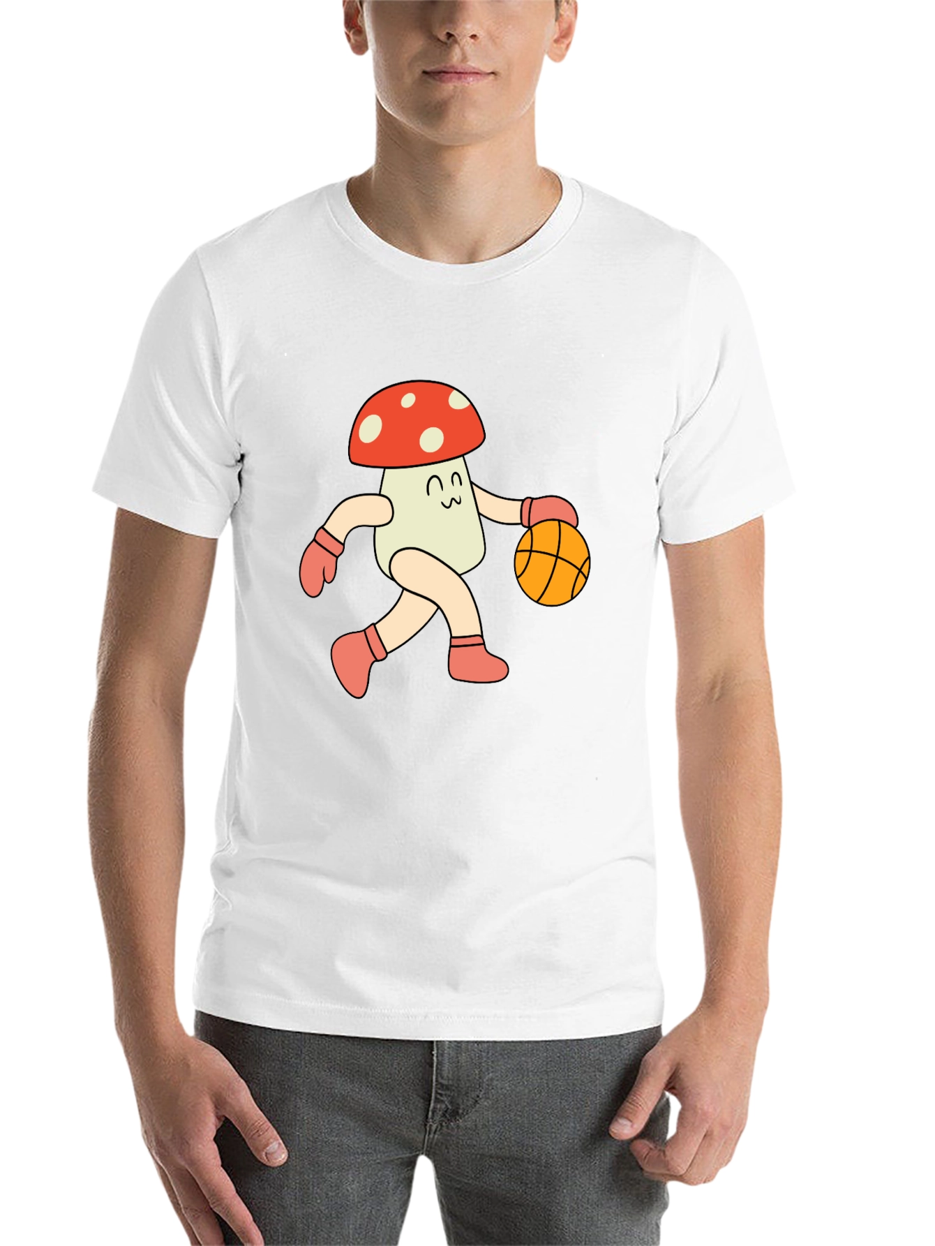 Black Mushroom Basketball T-Shirt - Cool Graphic Tee view 14