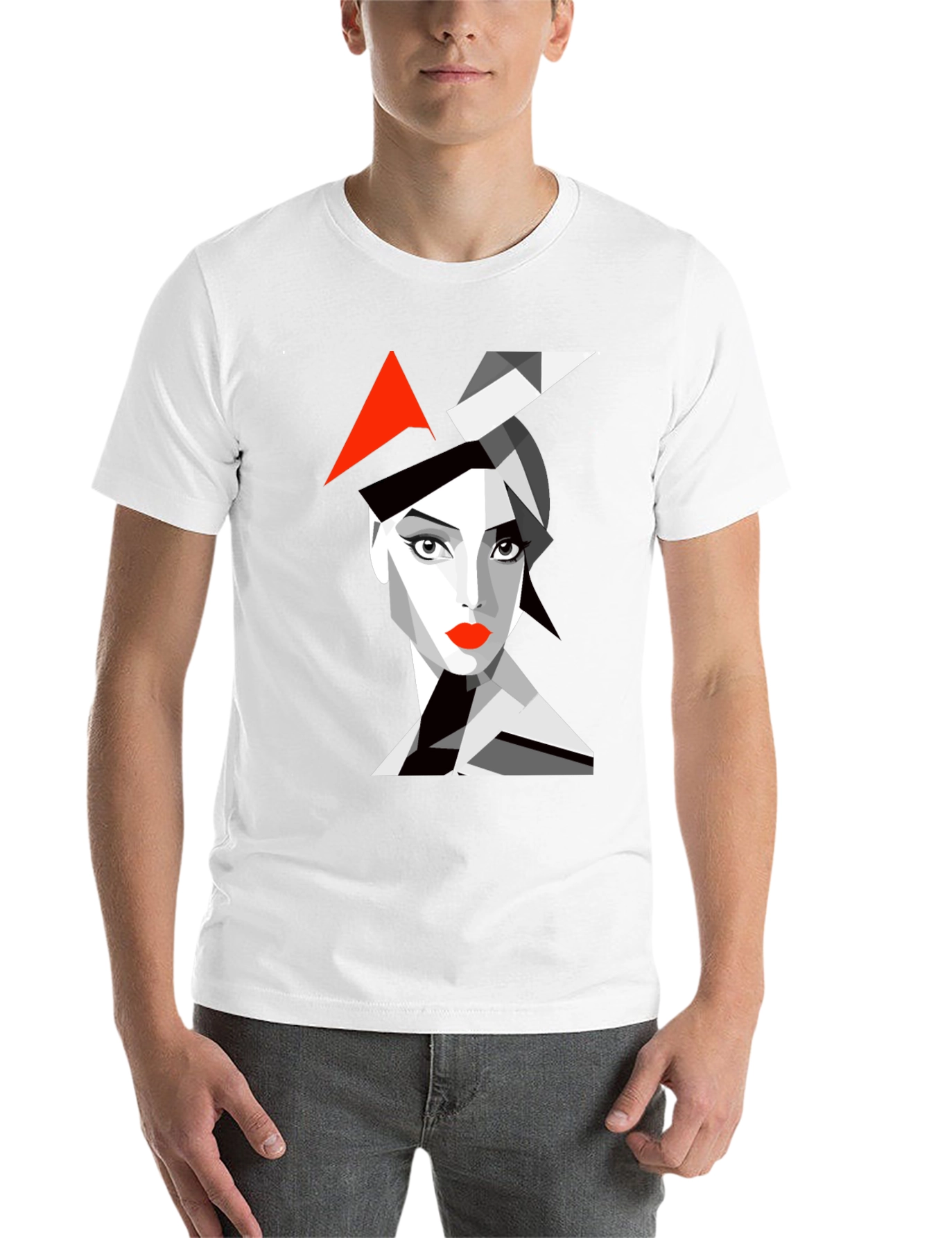 Black Abstract Woman Graphic Black T-Shirt view 14