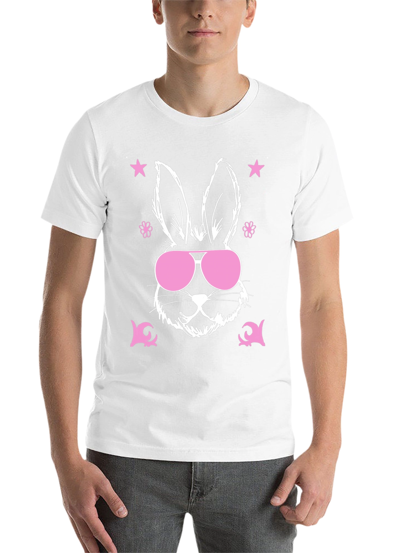 Black Cool Bunny Graphic Tee - Easter Vibes view 14