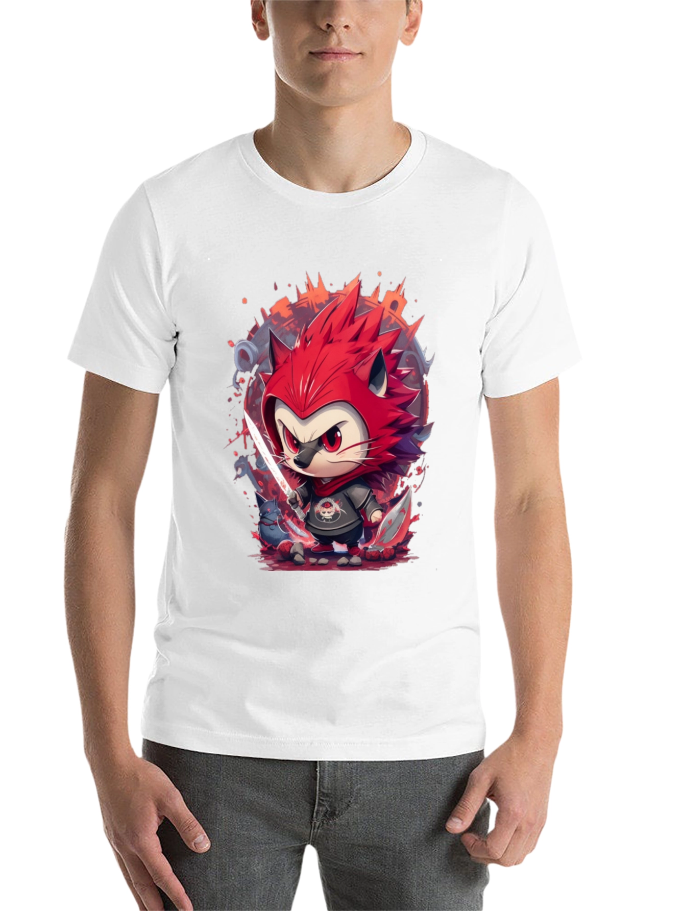 Black Ninja Cat Graphic Tee view 14